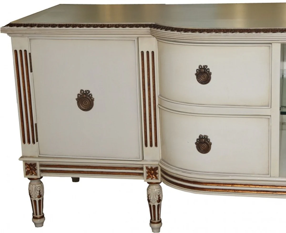 Casa Padrino baroque TV cabinet with 4 drawers and 2 doors antique cream / gold 190 cm - TV cabinet - sideboard - unique!