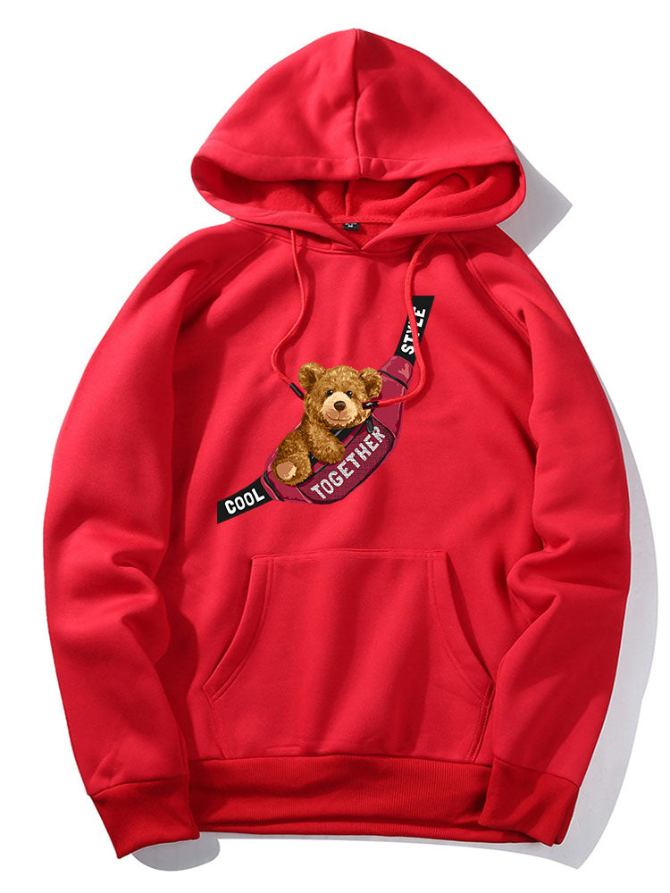 Shoulder Bag Bear Print Hoodie