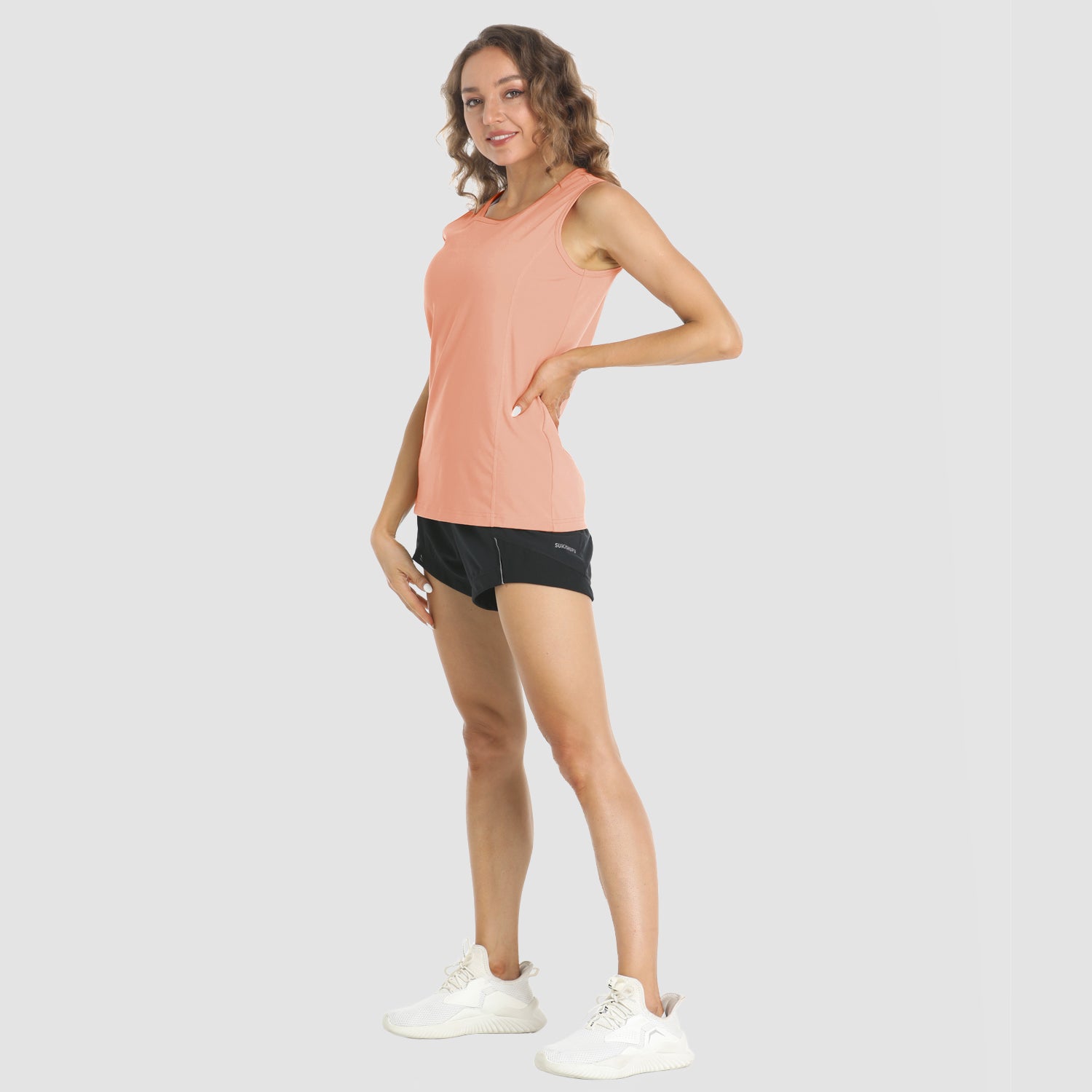 Women's Sleeveless Workout Shirts Dry Fit Running Wicking Tank Tops Active Gym