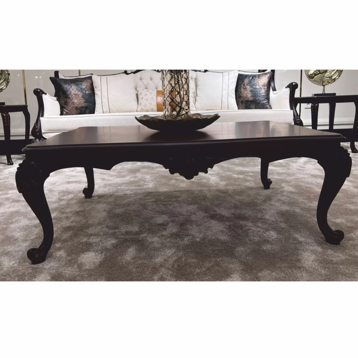 Casa Padrino mesa de centro barroco de lujo marr¨®n oscuro 120 cm - Muebles barrocos