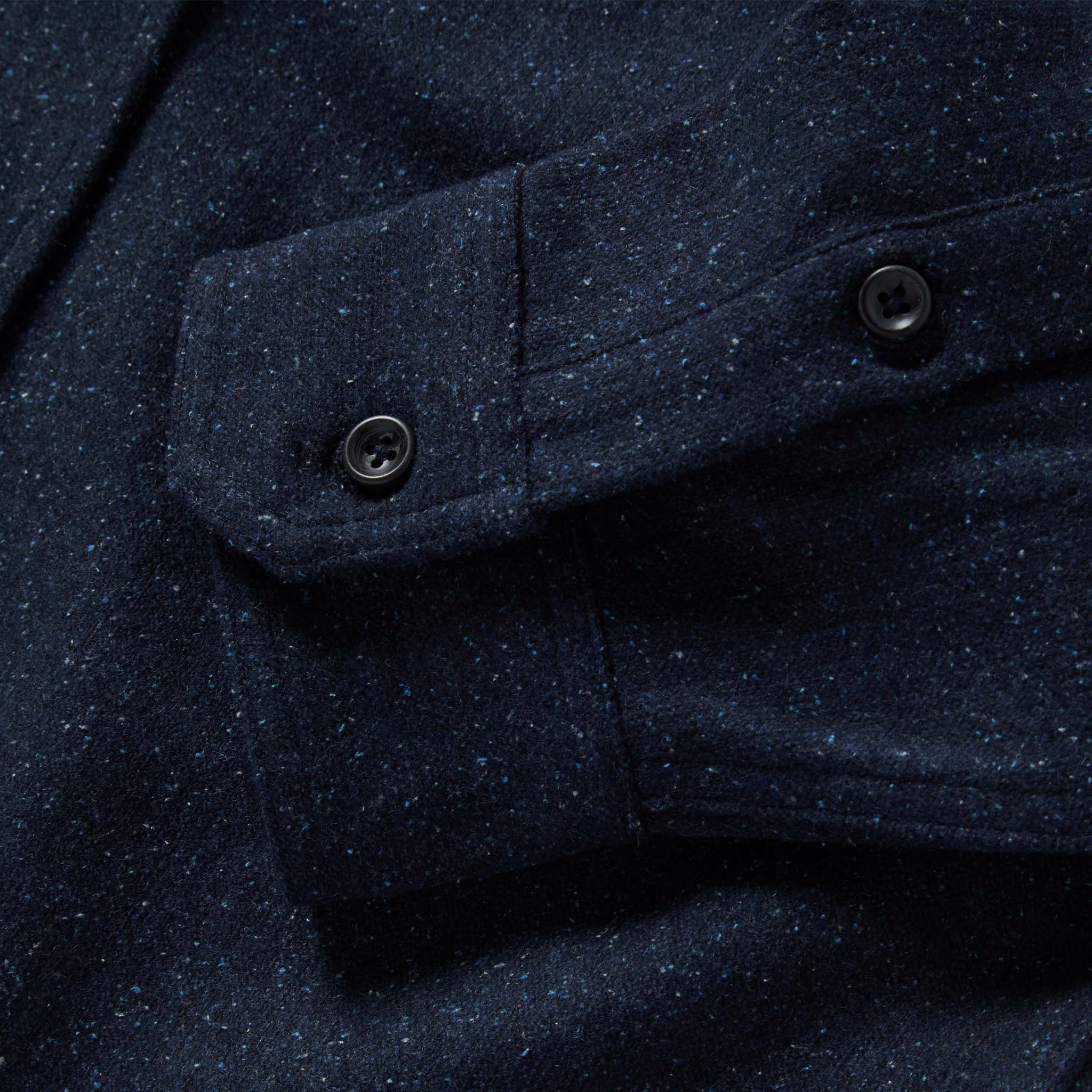 The Utility Shirt in Navy Donegal Wool
