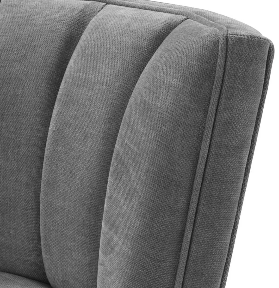 Casa Padrino silla de comedor de lujo gris / negro 51 x 62 x H. 82 cm - Muebles de Lujo para el Comedor