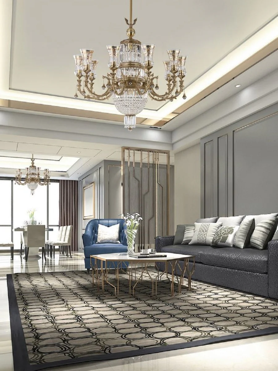 Casa Padrino ara?a de luces barroco de lujo lat¨®n con p¨¢tina / oro ? 97 x A. 100 cm