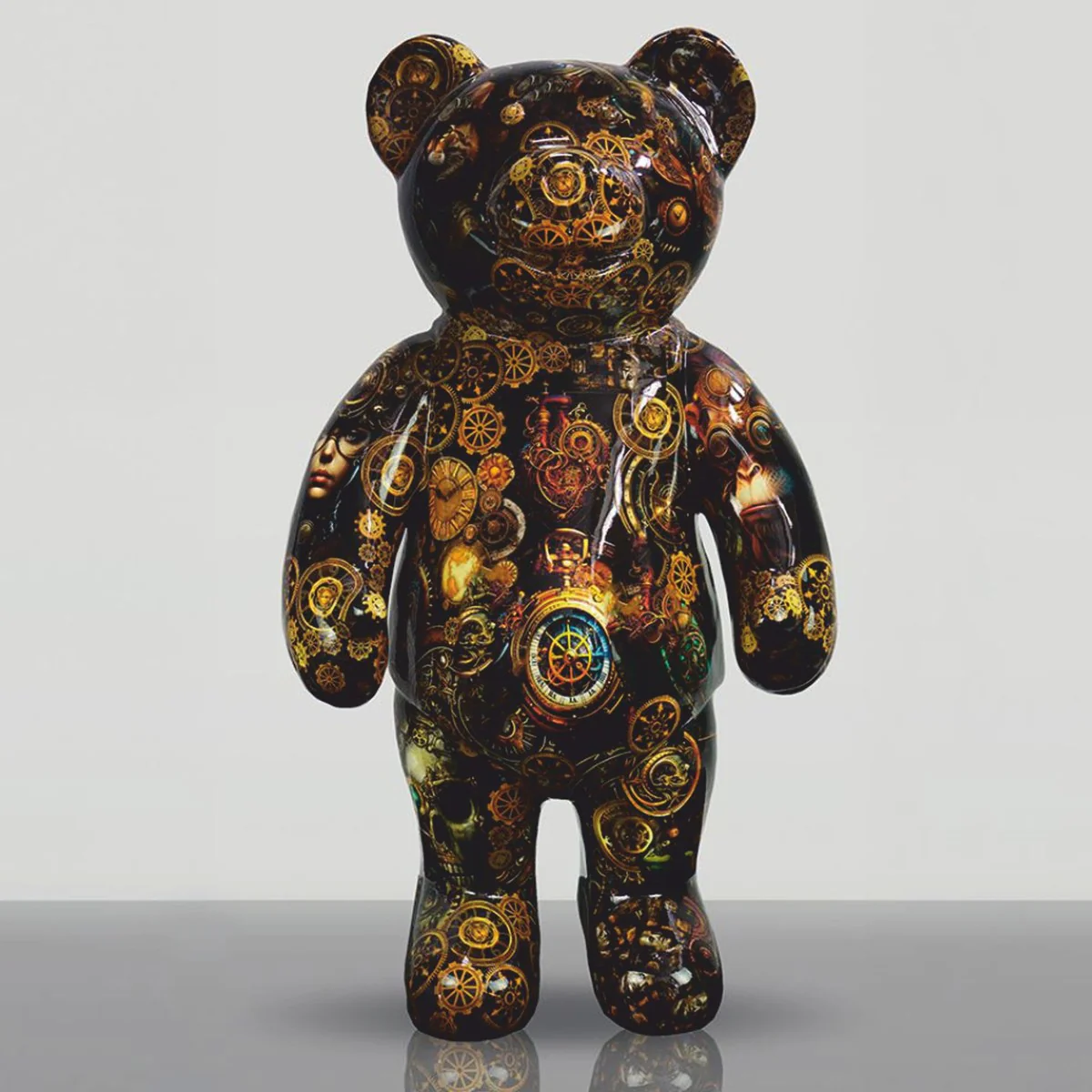 Casa Padrino escultura decorativa XXL oso de peluche colorido Al. 140 cm - Figura decorativa grande