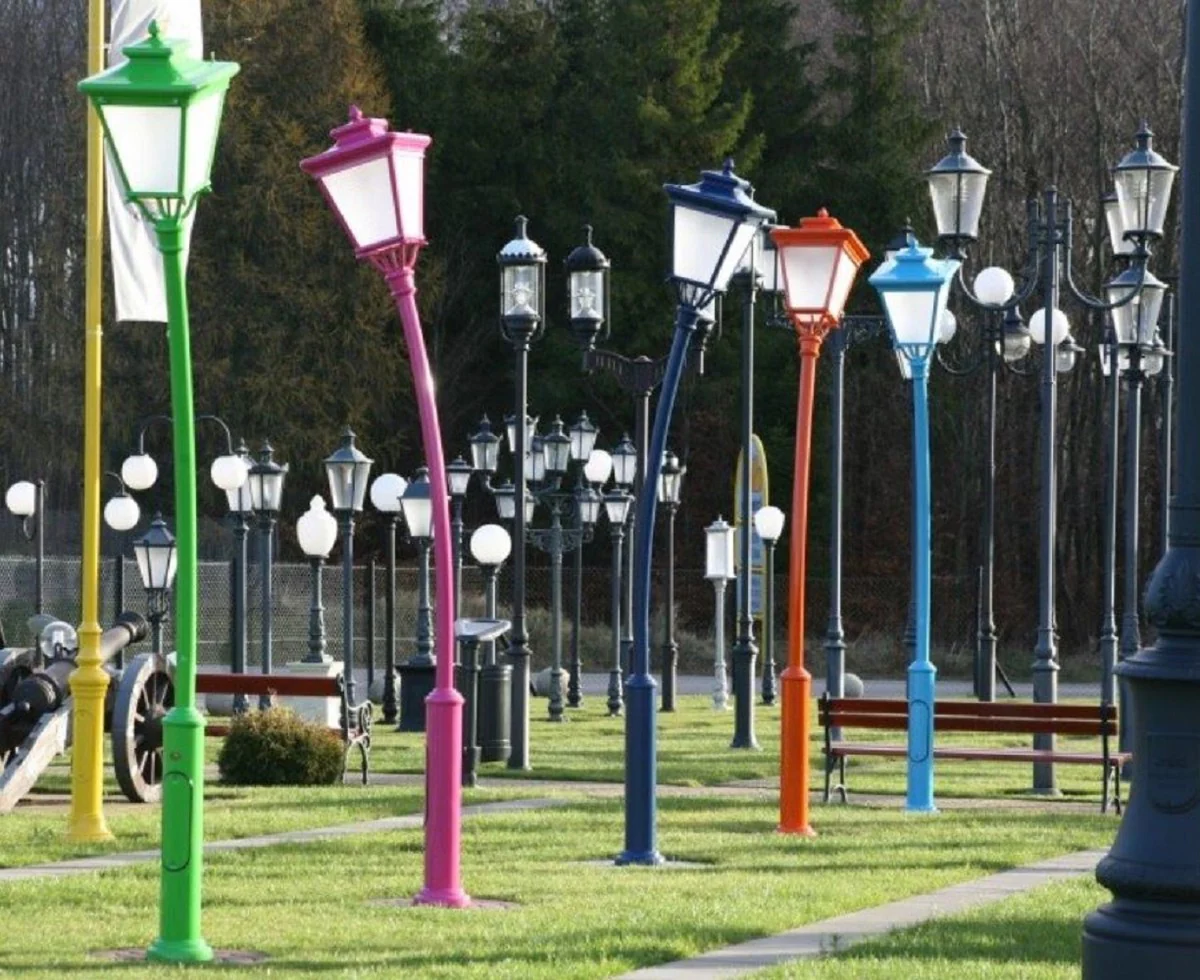 Casa Padrino linterna de jard¨ªn Art Nouveau verde A. 353,5 cm - Iluminaci¨®n exterior