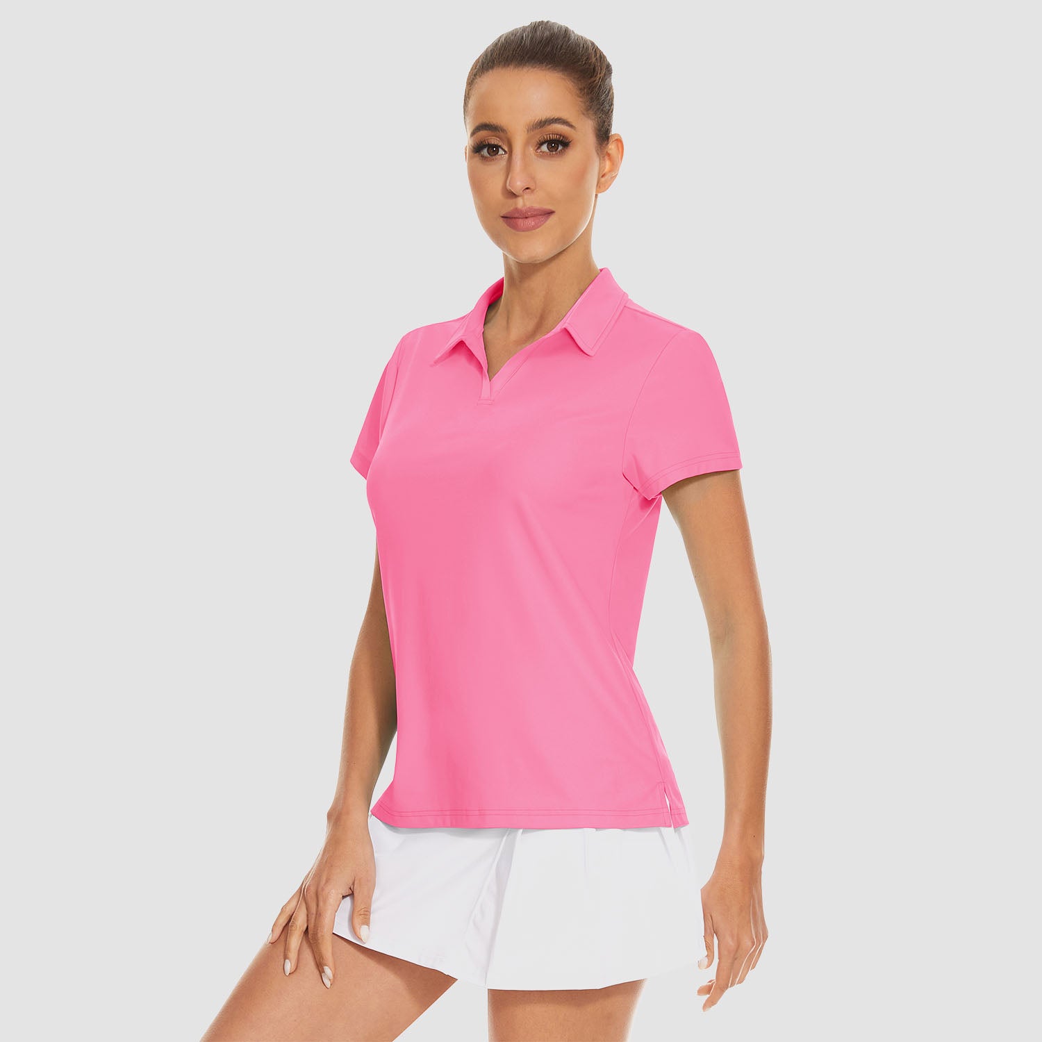 Women's Golf Polo Shirts V Neck UPF 50+ Collared Tennis Shirt Lightweight Quick Dry