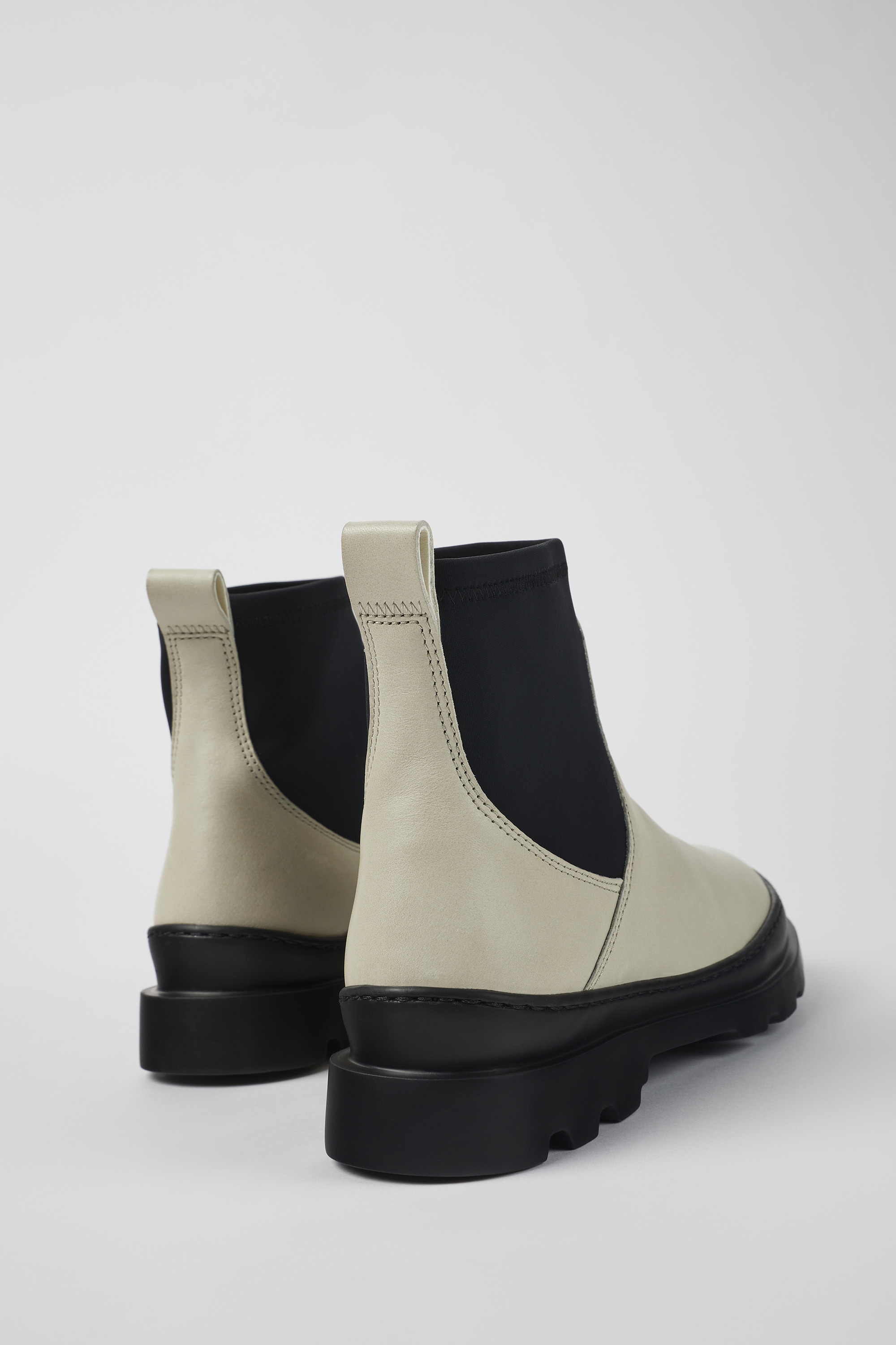 Brutus - White leather ankle boots for women