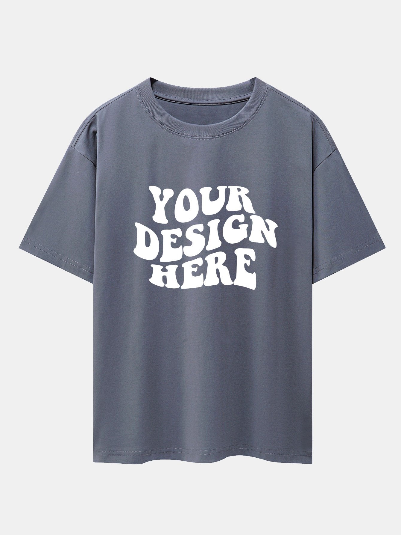 Your Design Here Print Drop Shoulder Oversize T-Shirt