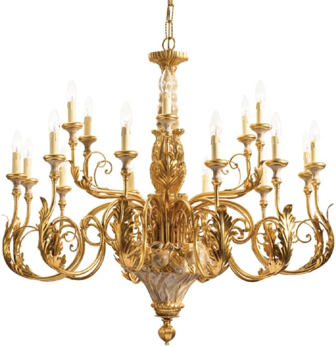 Casa Padrino araña de luces barroco de lujo oro Ø 110 x A. 100 cm - Magnífica lámpara de araña de Hotel y Restaurante