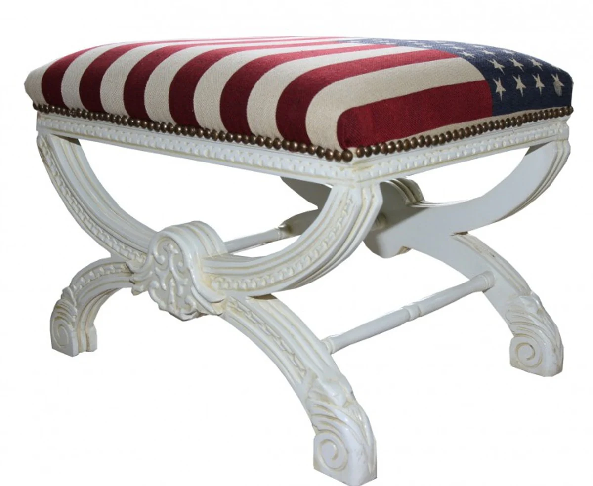 Casa Padrino barroco de heces / heces Cruz EE.UU. Dise?o / blanco