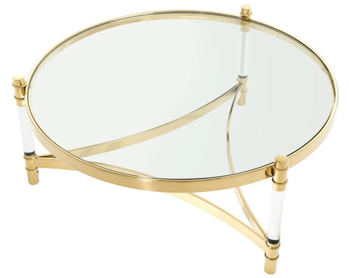 Casa Padrino mesa de centro oro Ø 104 x H. 43 cm - Muebles de Salón de Lujo
