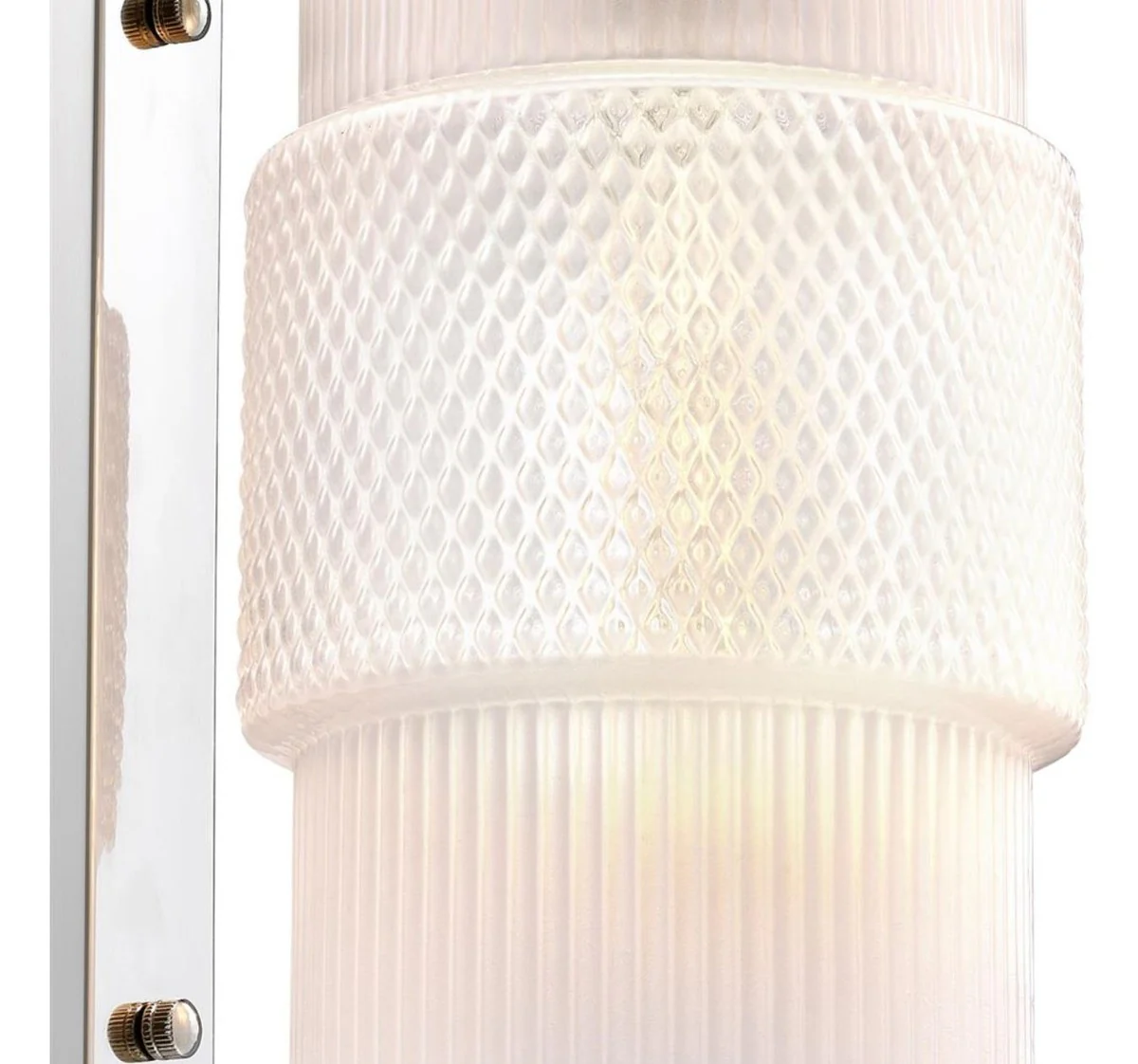 Casa Padrino Lámpara de Pared de Lujo Plata / Blanco 14 x 18 x H. 53 cm - Lámpara de Diseño