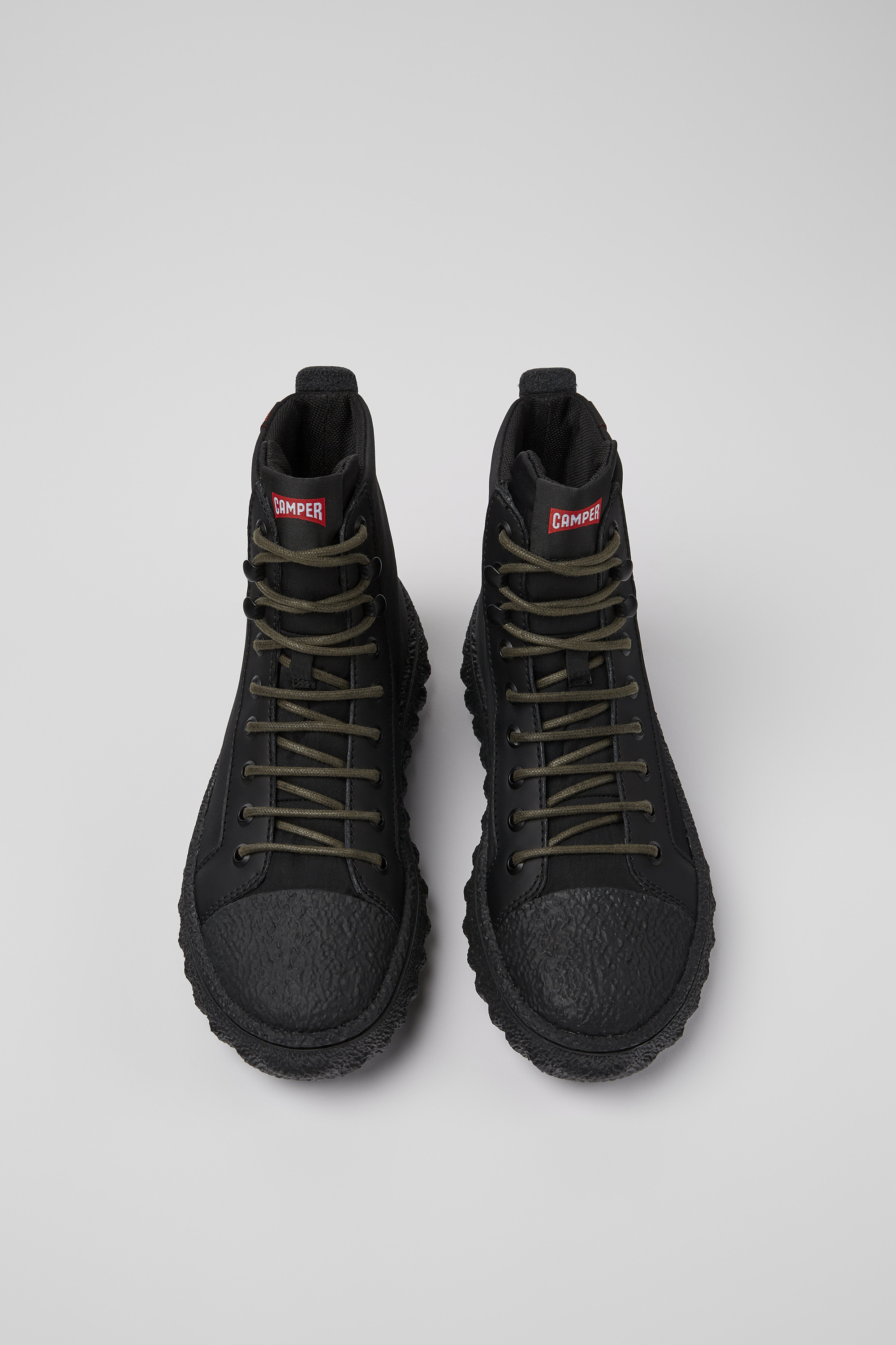 Ground PrimaLoft MICHELIN - Black textile and leather ankle boots for women