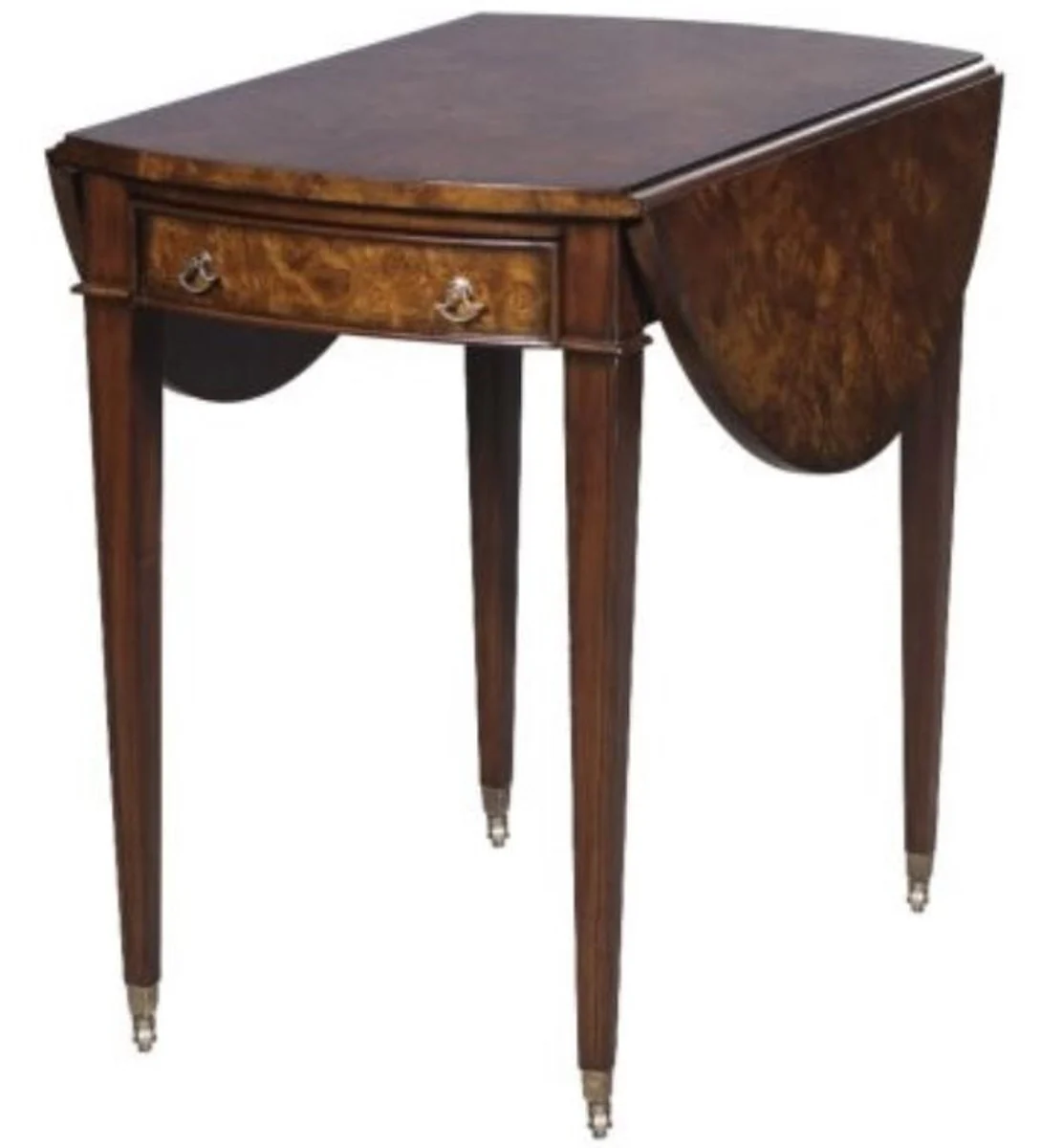 Casa Padrino mesa auxiliar de lujo con cajón marrón / marrón claro 89 x 76 x H. 64 cm - Mesa Auxiliar para Sala de Estar con Ruedas