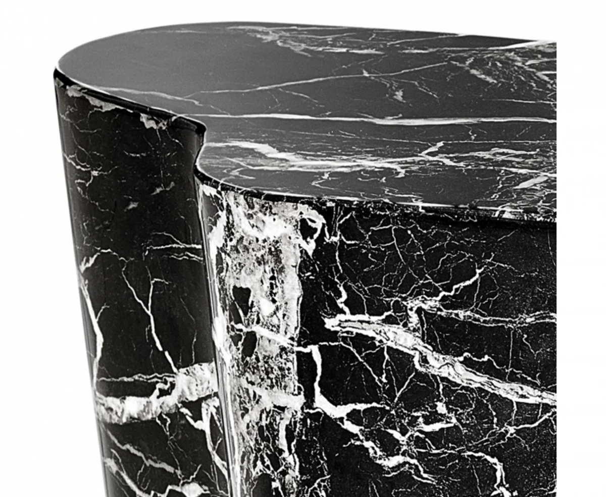 Casa Padrino luxury art deco designer side table black faux marble - Luxury Designer Side Table