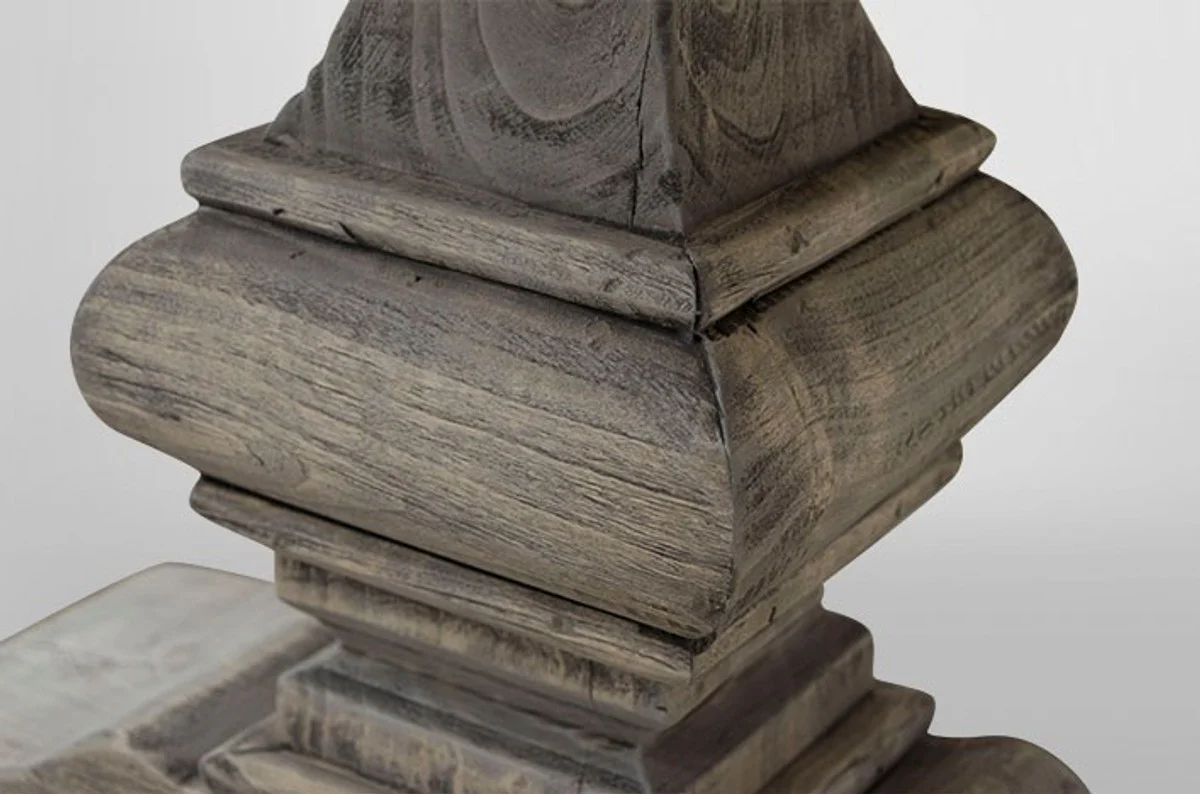 Casa Padrino Landhaus coffee table Oak Rustic Grey 140 x 80 cm Baroque Salon coffee table solid oak