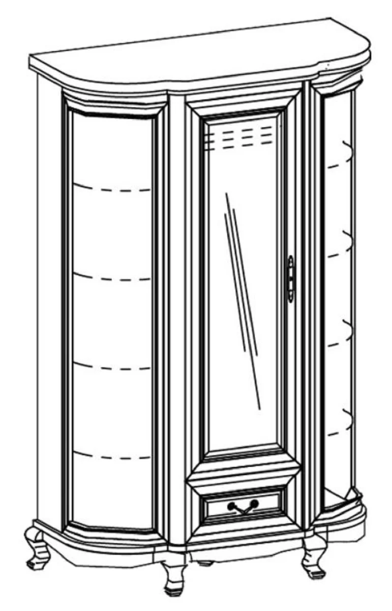 Casa Padrino Armario de Dormitorio Barroco de Lujo Crema / Oro 130 x 62,6 x H. 206,6 cm - Suntuoso Armario de Ropa con 3 Puertas y Cajone - Muebles de Dormitorio