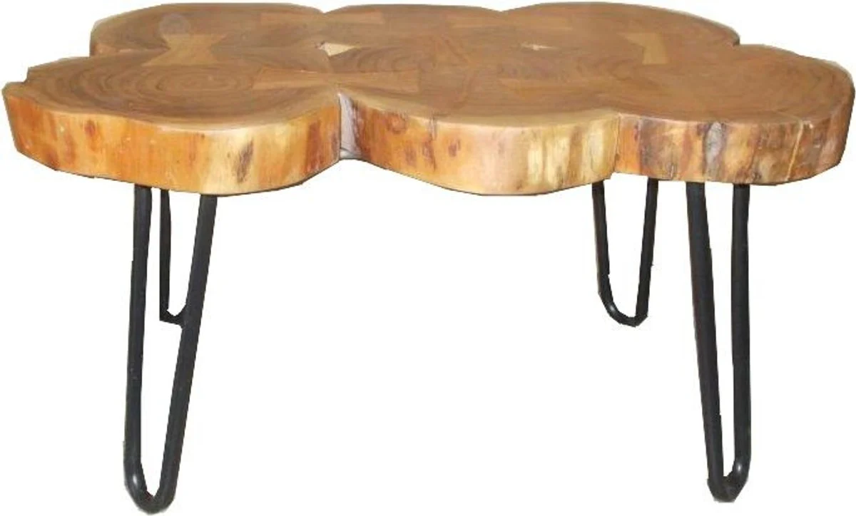Casa Padrino table of acacia wood / iron 80-115 cm - Industrial Furniture Stool Table