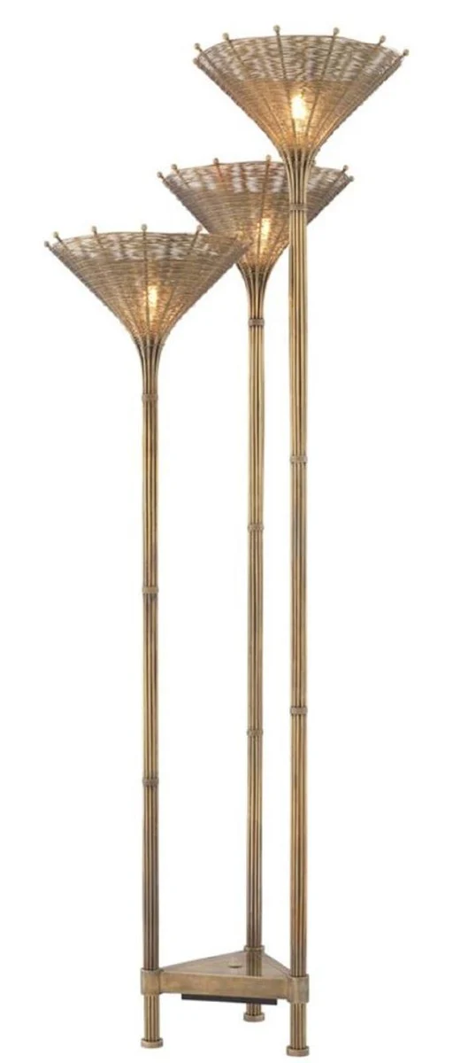 Casa Padrino lámpara de pie de lujo latón vintage 70 x 70 x H. 197 cm - Lámpara de Pie para Hotel y Restaurante