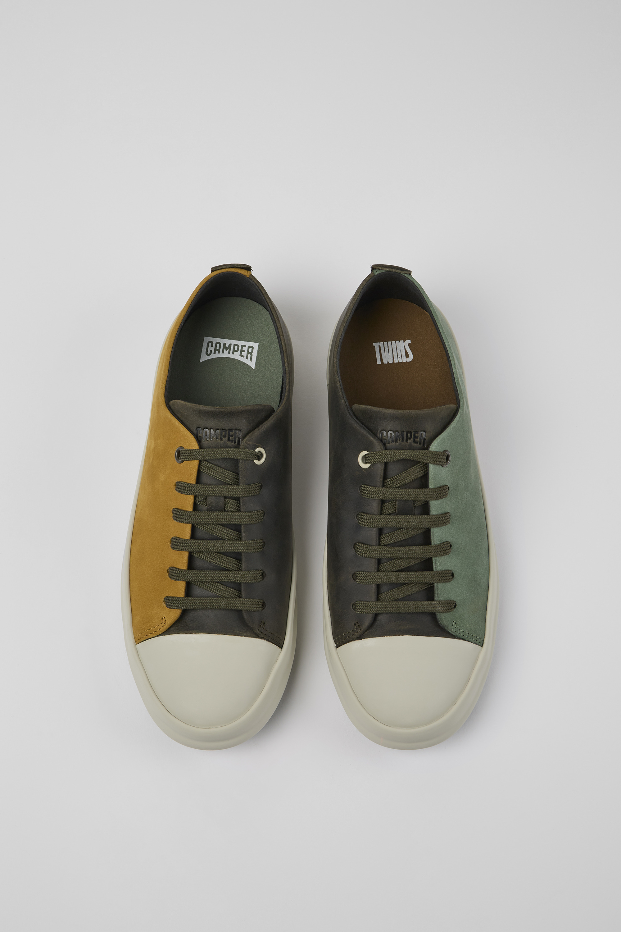 Twins - Multicolored leather and nubuck shoes for men