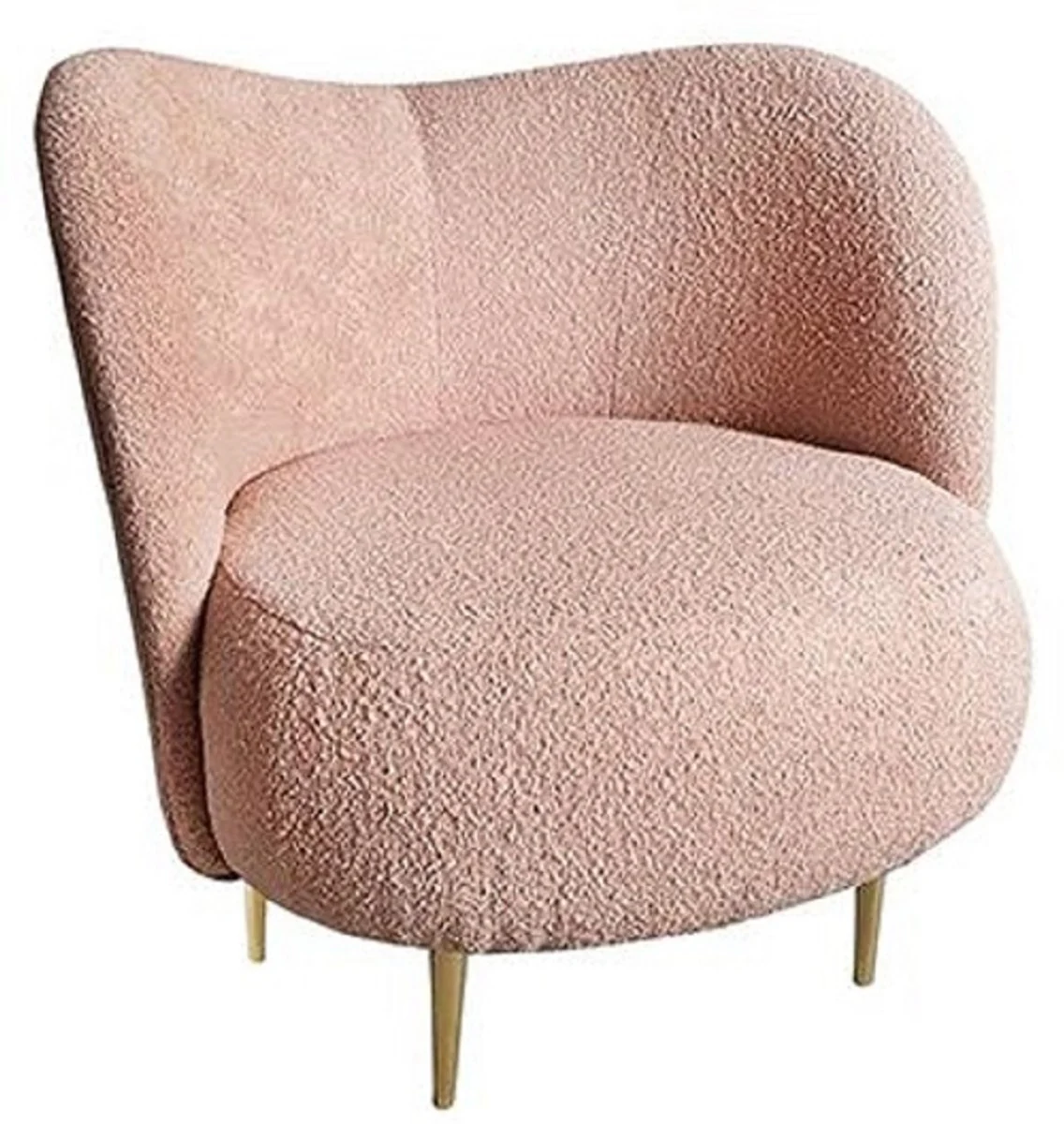 Casa Padrino conjunto de sal¨®n de lujo rosa / oro - 2 Sof¨¢s de Lujo con Respaldo Curvo y 2 Sillones de Lujo con Respaldo Curvo - Muebles de sal¨®n - Muebles de lujo - Interiores de lujo