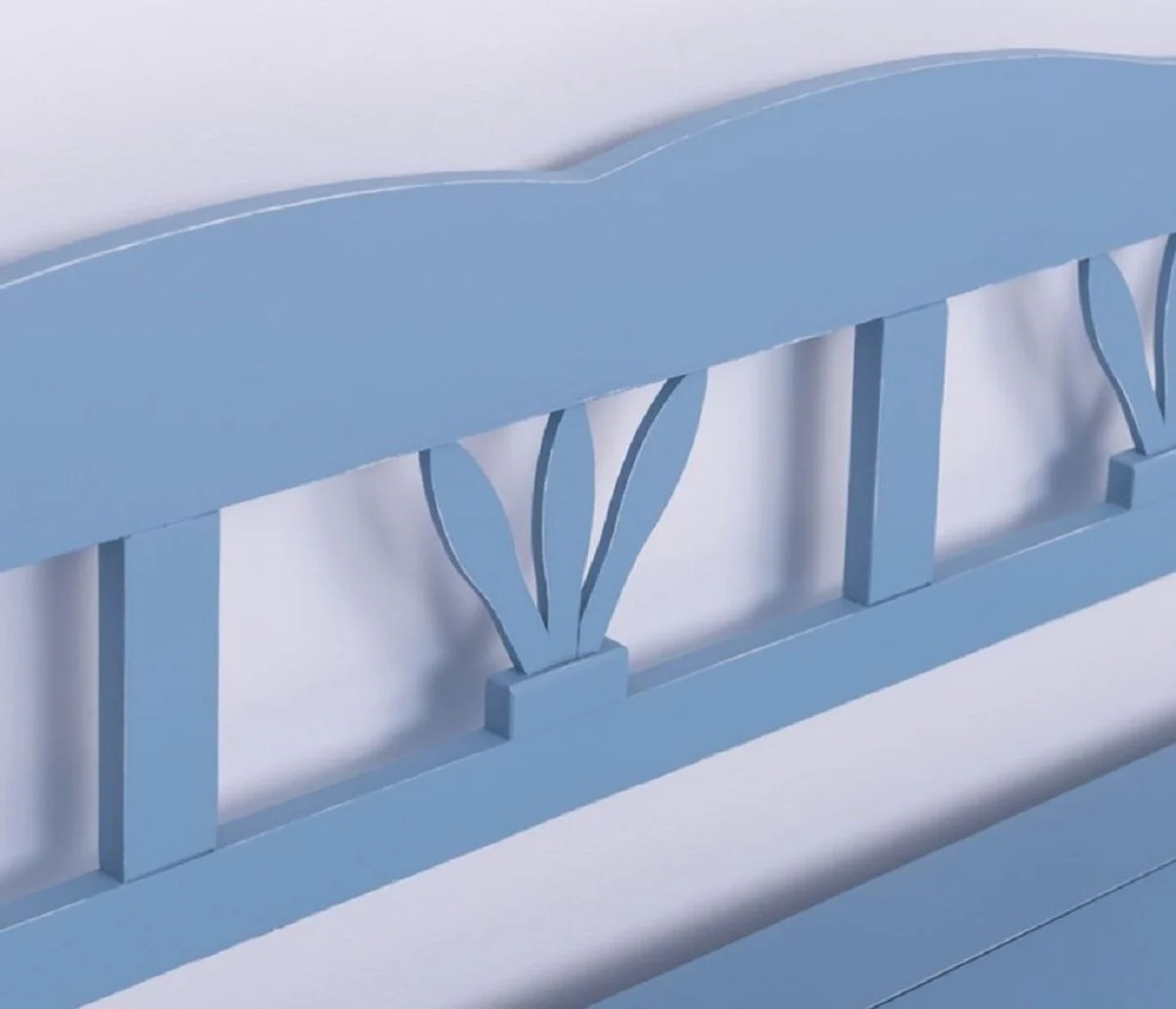 Casa Padrino banco de estilo campestre azul claro antiguo 163 x 48 x A. 92 cm - Banco de madera maciza con espacio de almacenamiento - Muebles de madera maciza - Muebles de estilo campestre