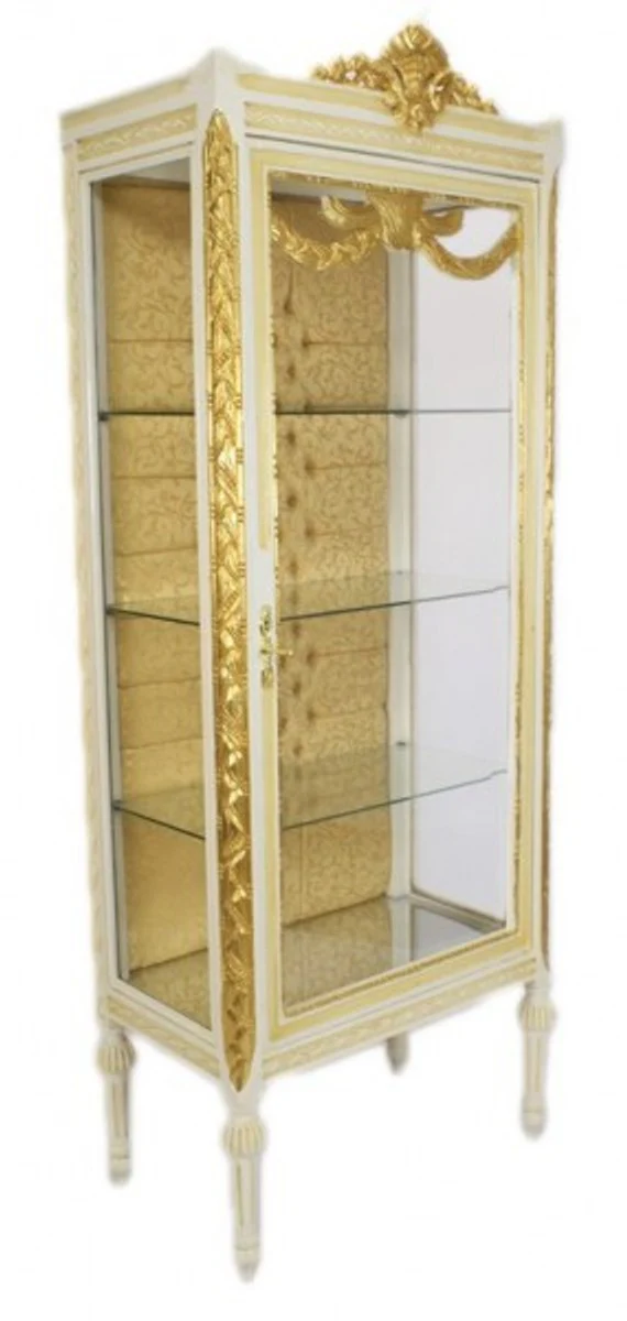 Casa Padrino baroque display case Antique Style White / Gold - display cabinet - living room cabinet glass cabinet