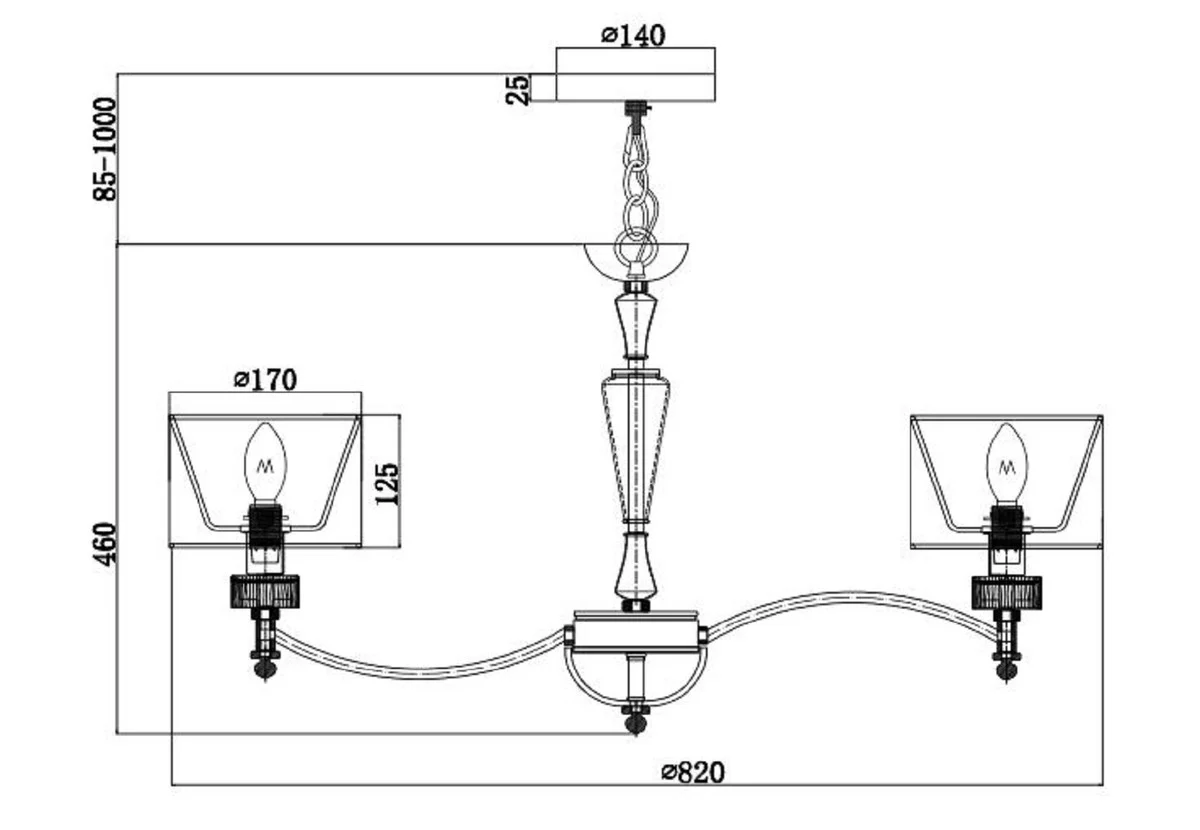 Casa Padrino Araña Plata / Blanco Ø 82 x H. 46 cm - Magnífica Araña Neoclásica