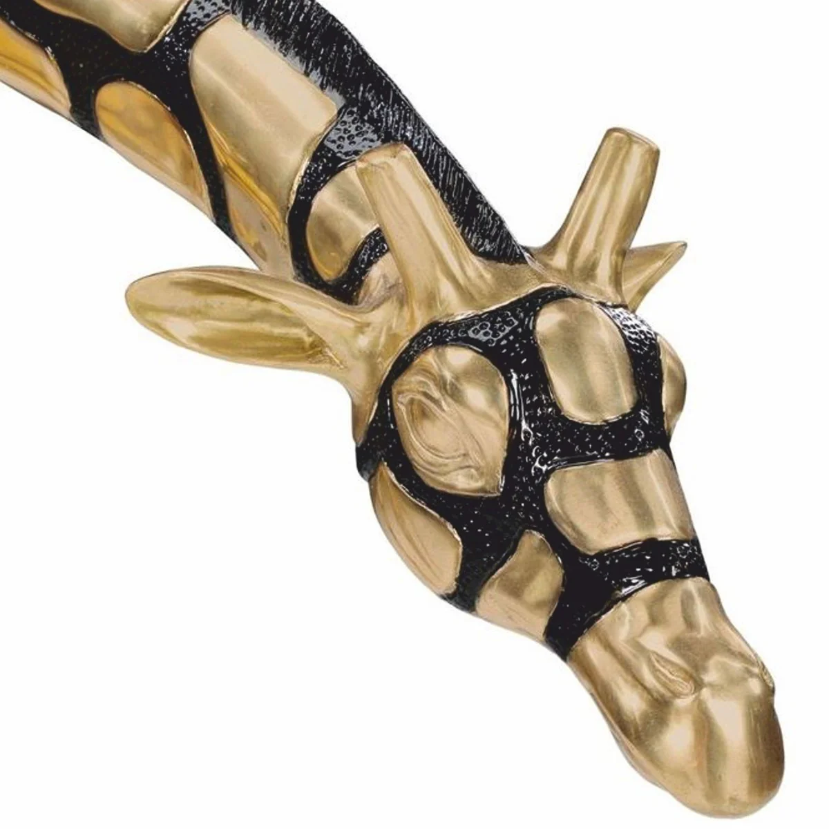 Casa Padrino Conjunto de Esculturas Decorativas de Bronce de Lujo Jirafas Oro / Negro - Figuras de Jard¨ªn