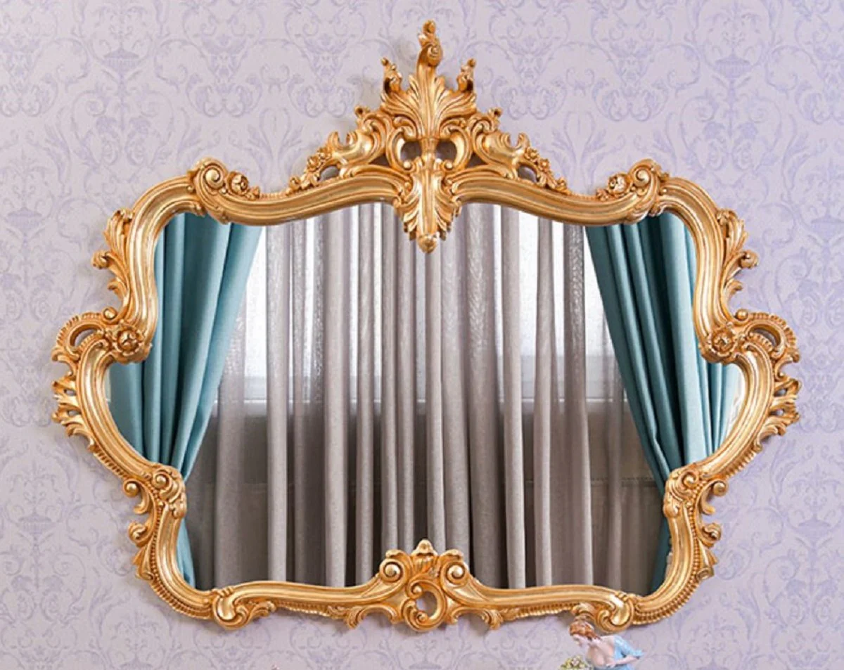 Casa Padrino espejo barroco de lujo oro 133 cm - Espejo de pared estilo barroco - Hecho en Italia