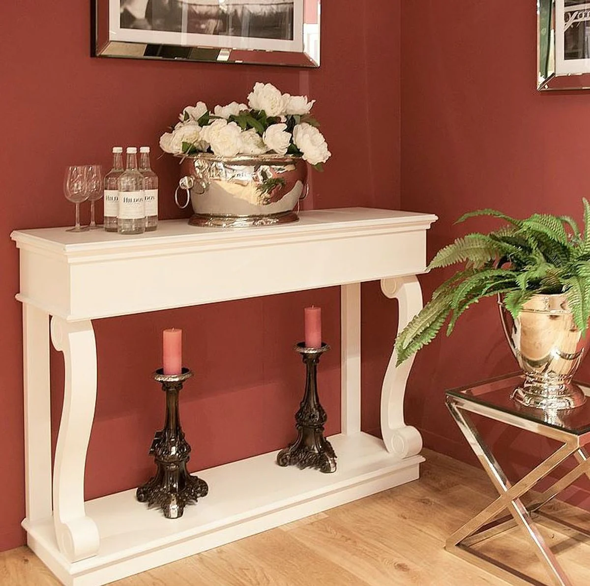 Casa Padrino Baroque Console White - console table sideboard 140 x 100 x 45 cm