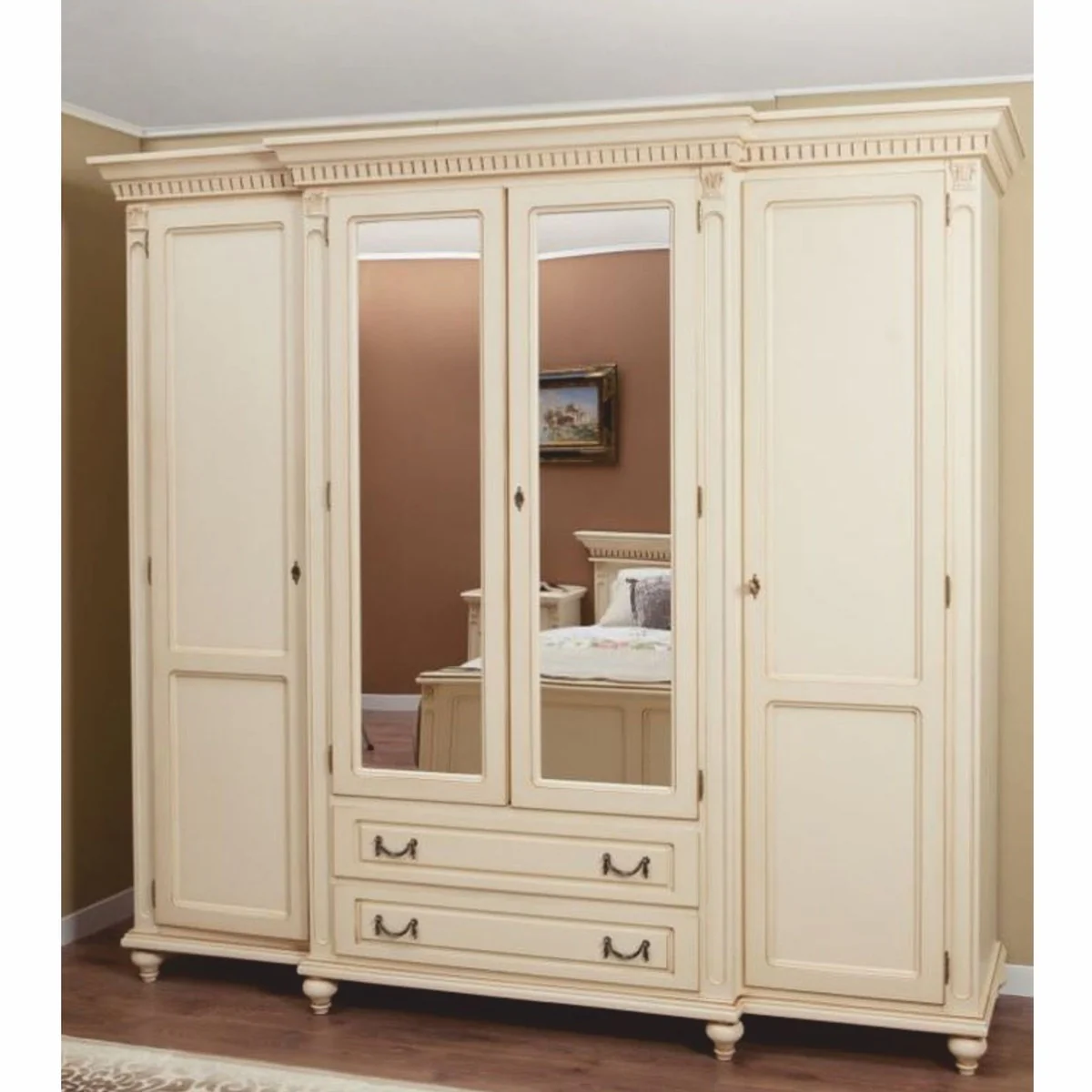 Casa Padrino armario de dormitorio barroco de lujo crema 234 cm - Muebles de dormitorio barrocos