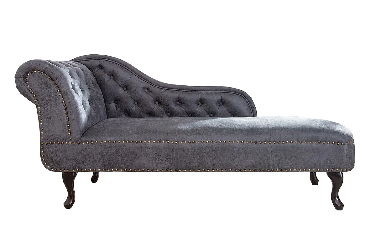 Chesterfield Recamiere / chaise longue Gris antiguo de la casa Casa Padrino - sal¨®n chaise longue