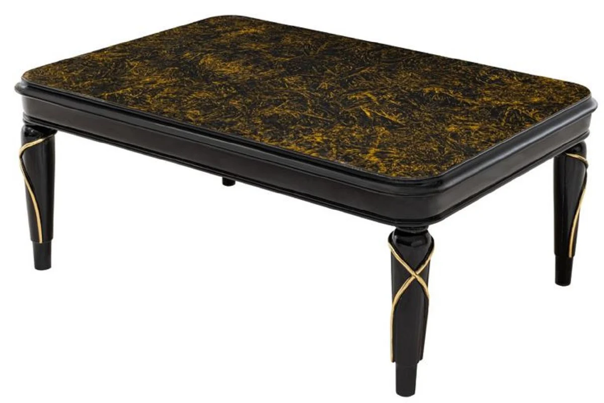 Casa Padrino mesa de centro barroco de lujo negro / oro 120 cm