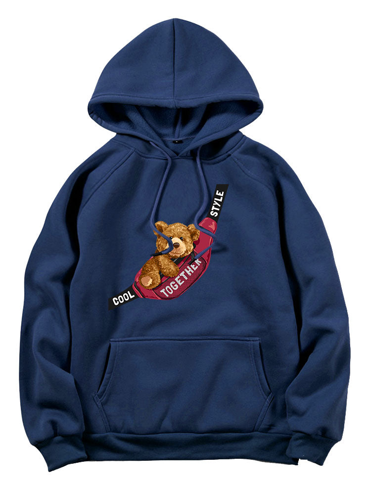 Shoulder Bag Bear Print Hoodie
