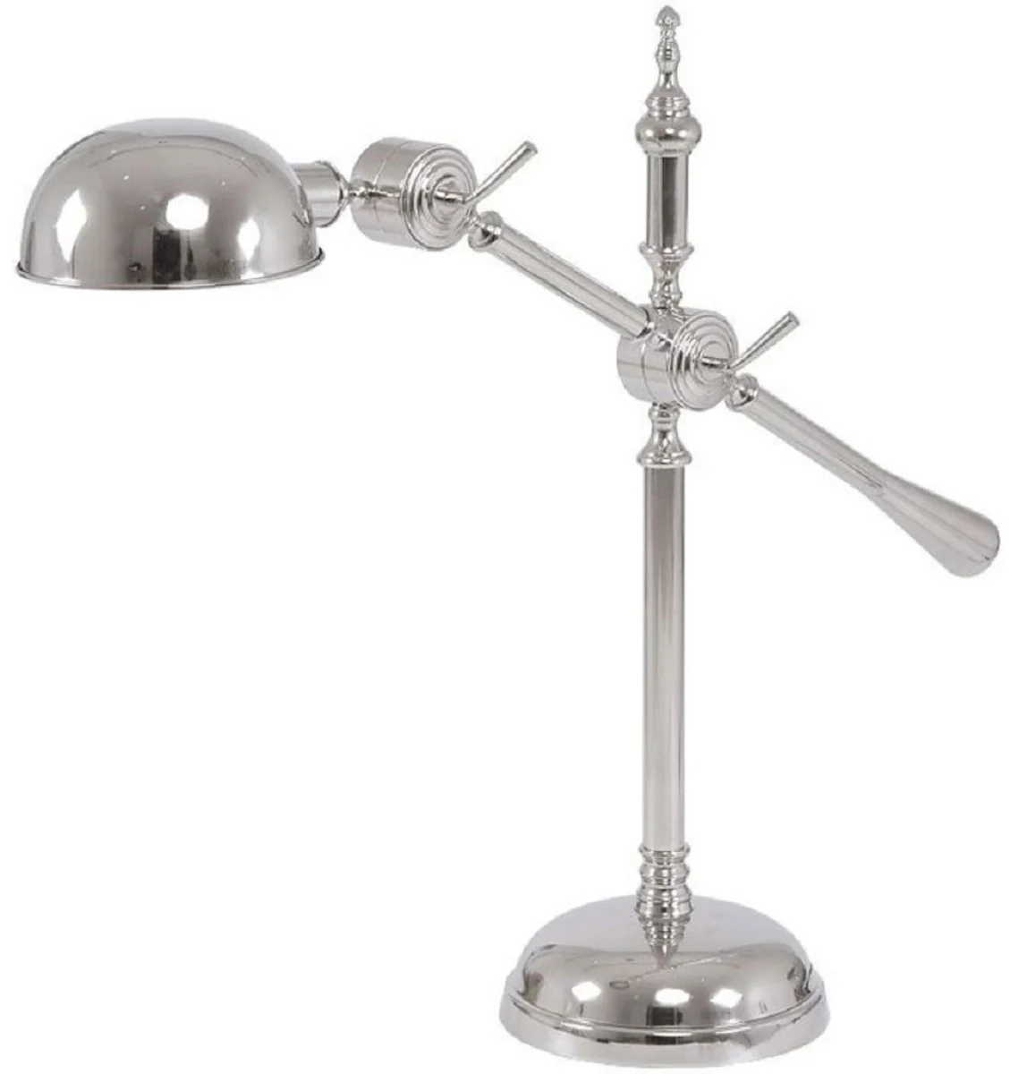 Casa Padrino lámpara de mesa Art Nouveau plata 25 x 79 x A. 103 cm - Elegante lámpara de escritorio ajustable en altura con pantalla giratoria - Luces Barrocas y Art Nouveau