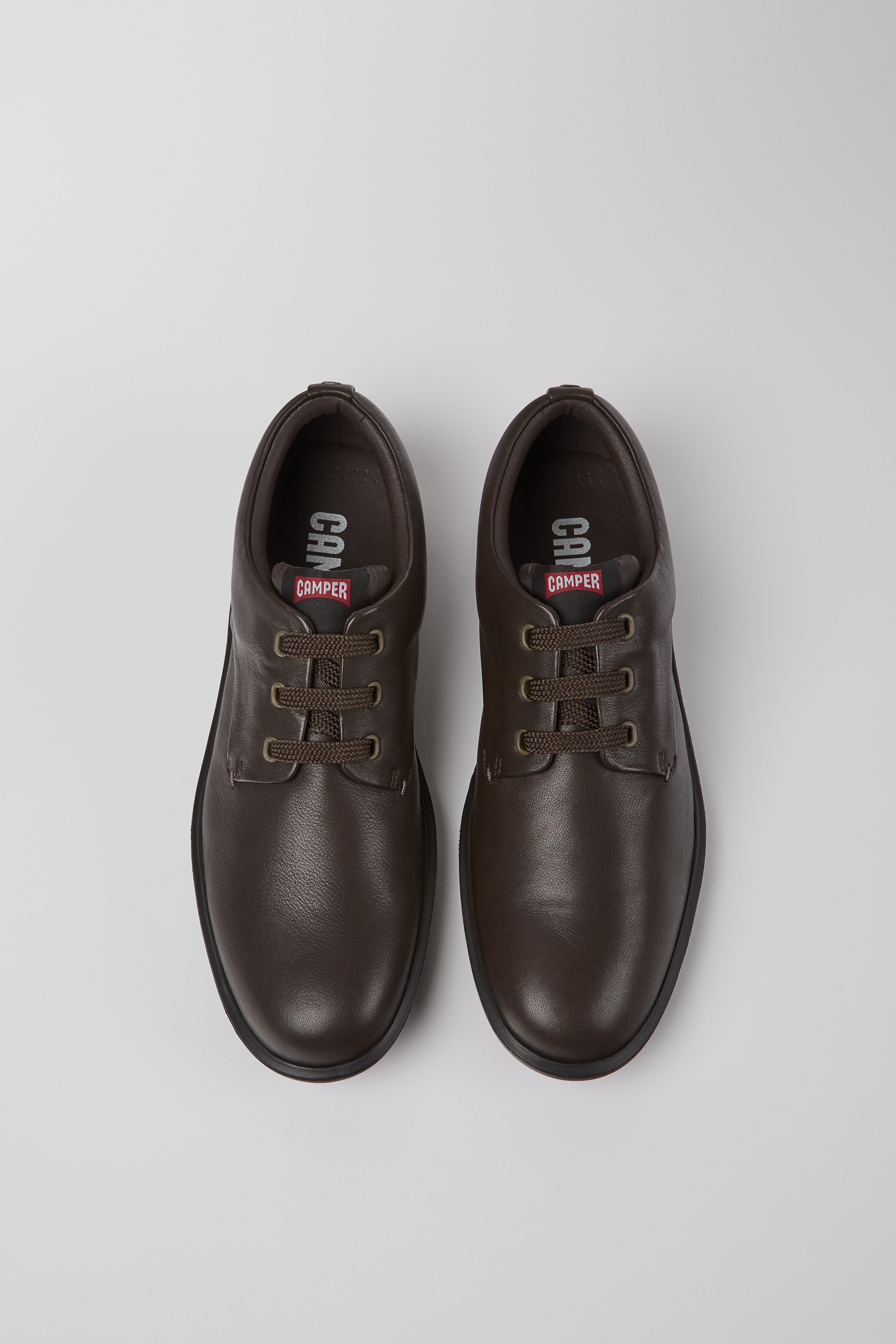 Atom Work - Dark brown blucher shoes for men