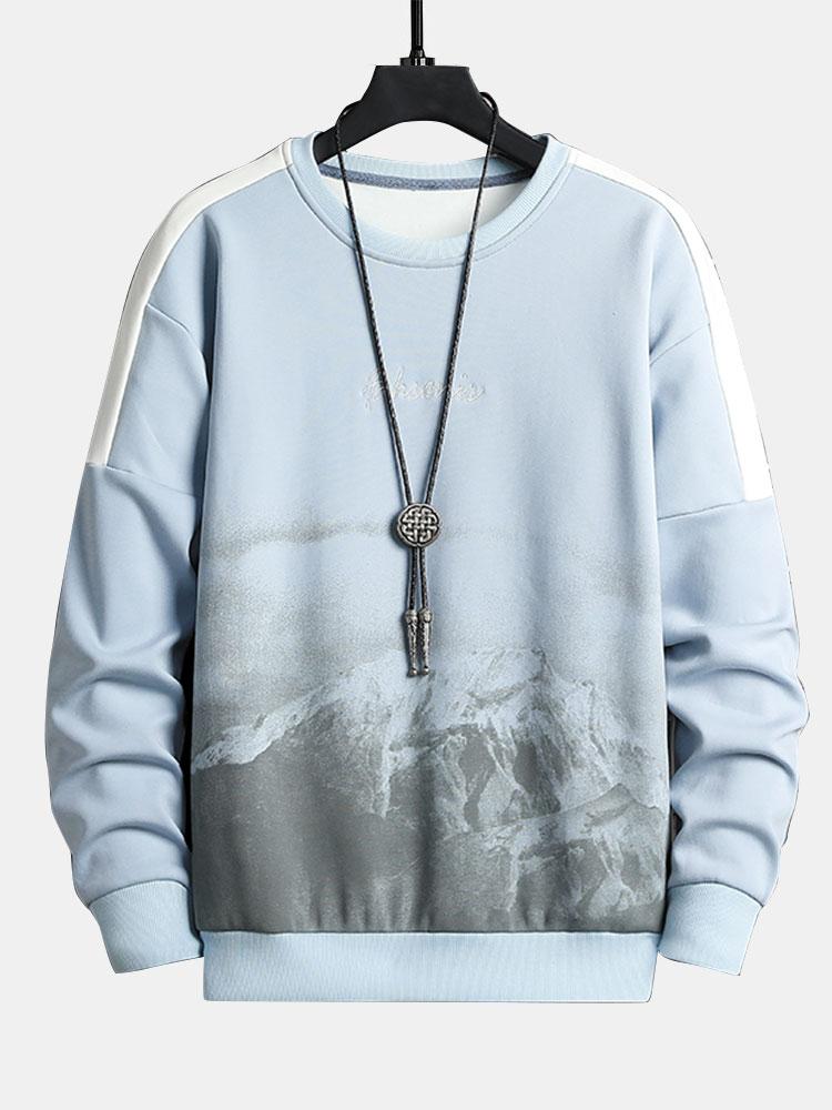 Mountain Graphic Print Crew Neck Sweatshirt