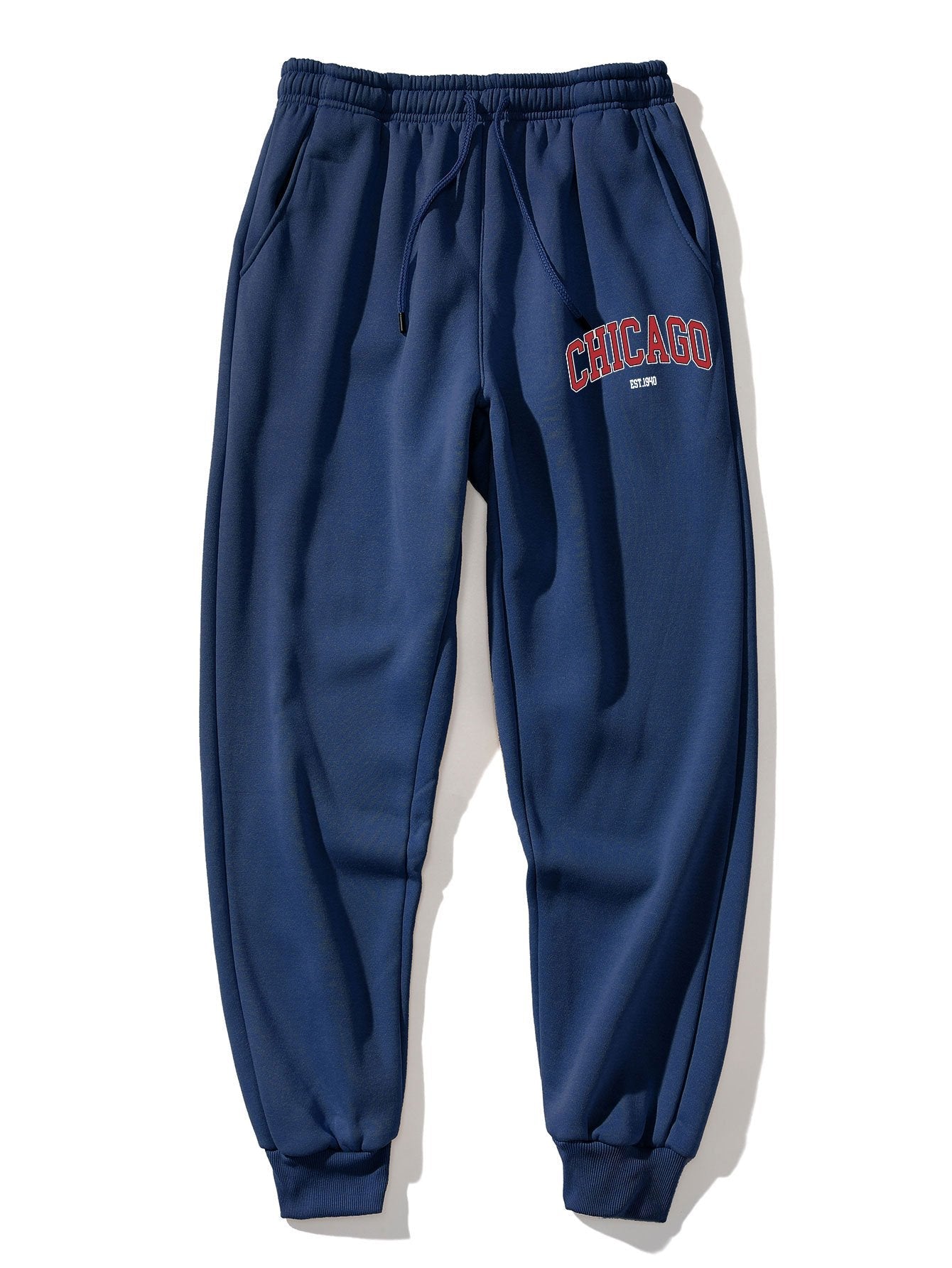 Chicago Letter Print Hoodie & Jogger Pants