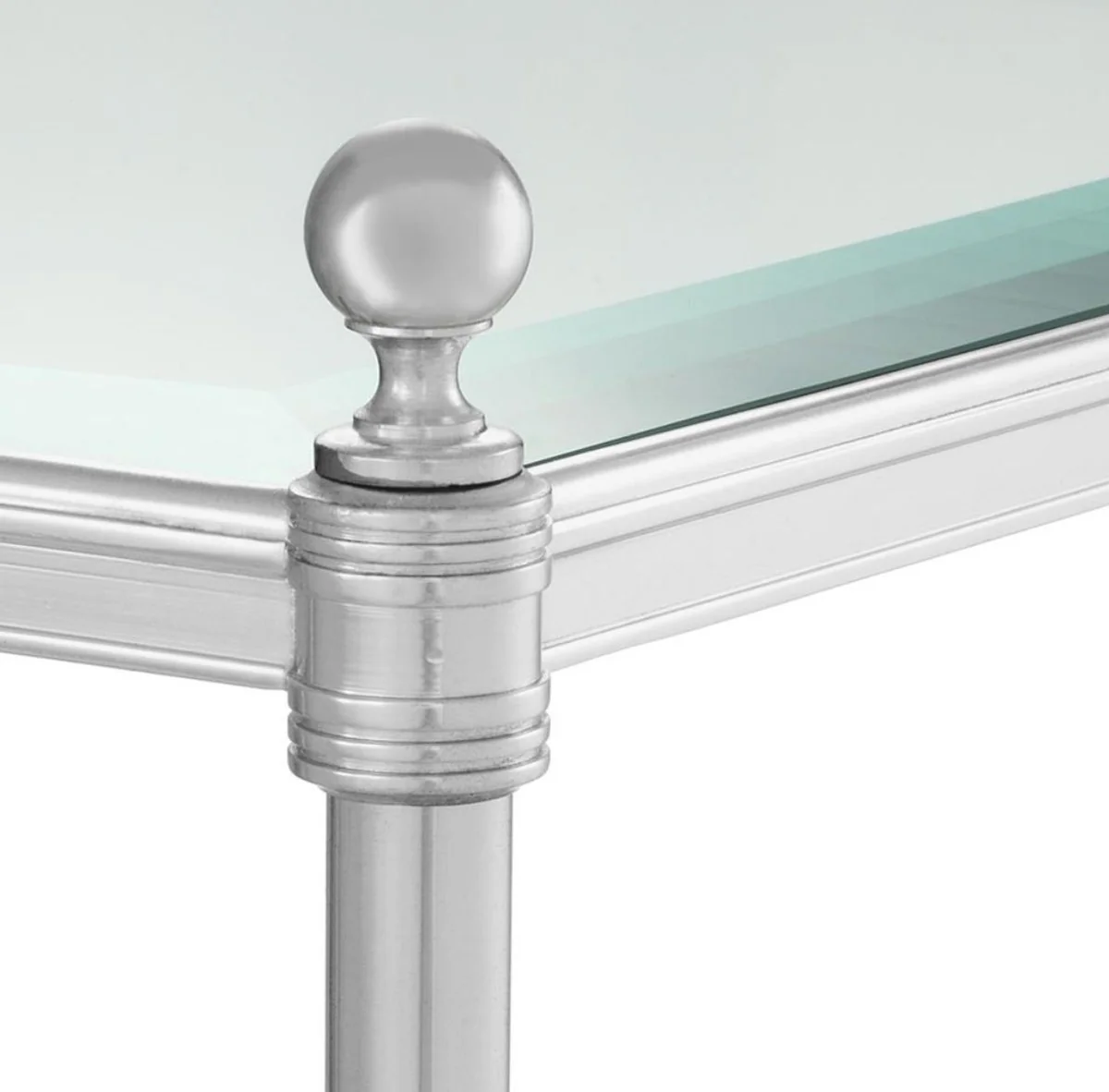 Casa Padrino mesa de estar de lujo con ruedas de plata 42 x 42 x H. 71 cm - muebles de hotel