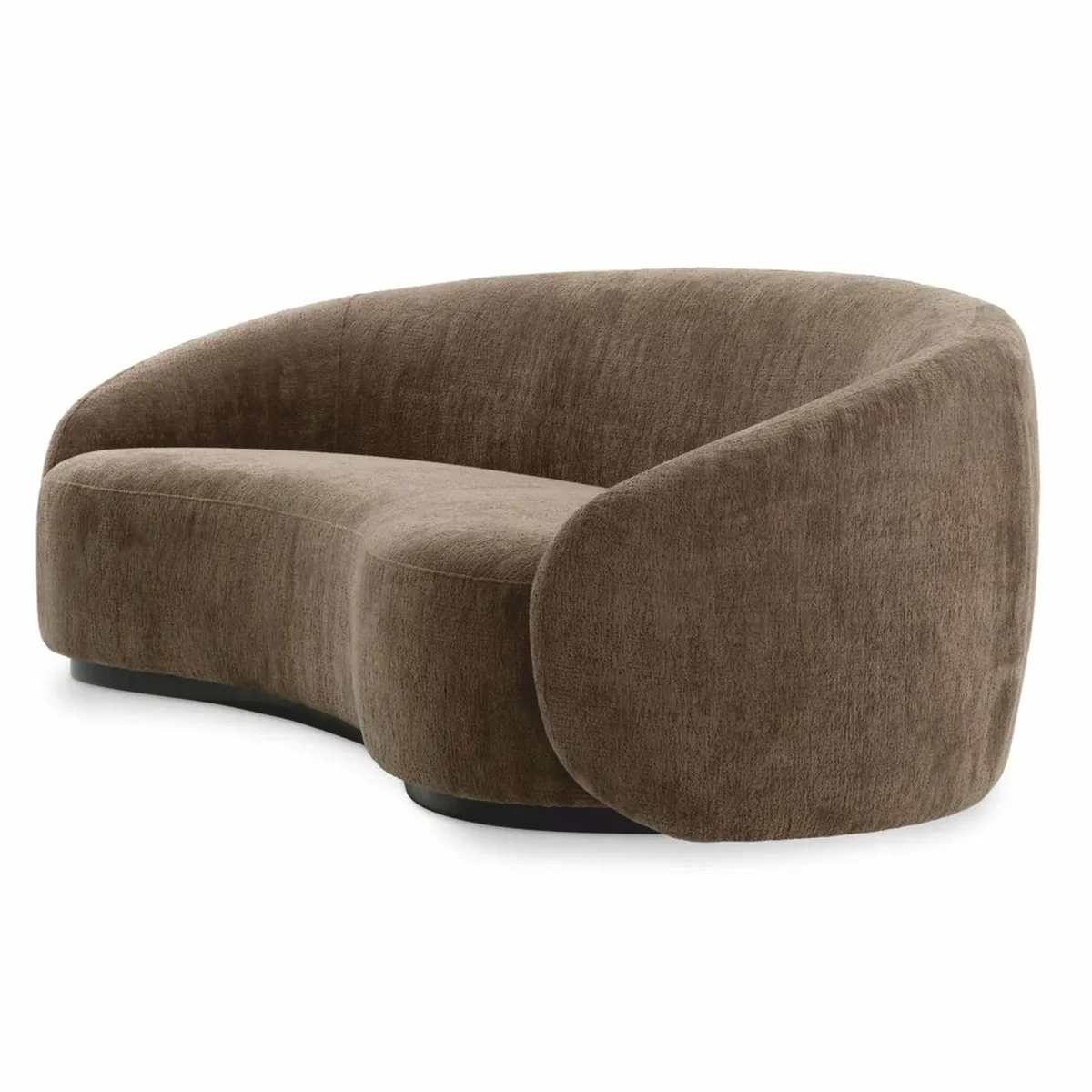 Casa Padrino sof¨¢ de lujo marr¨®n / negro 235 cm - Sof¨¢ curvo de sal¨®n