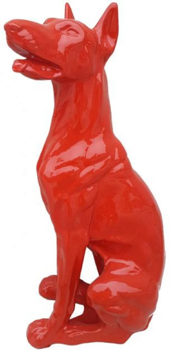 Casa Padrino escultura decorativa de lujo perro doberman rojo A. 80 cm - Figura decorativa grande - Escultura decorativa XXL - Figura animal XXL - Esculturas y figuras decorativas XXL de lujo