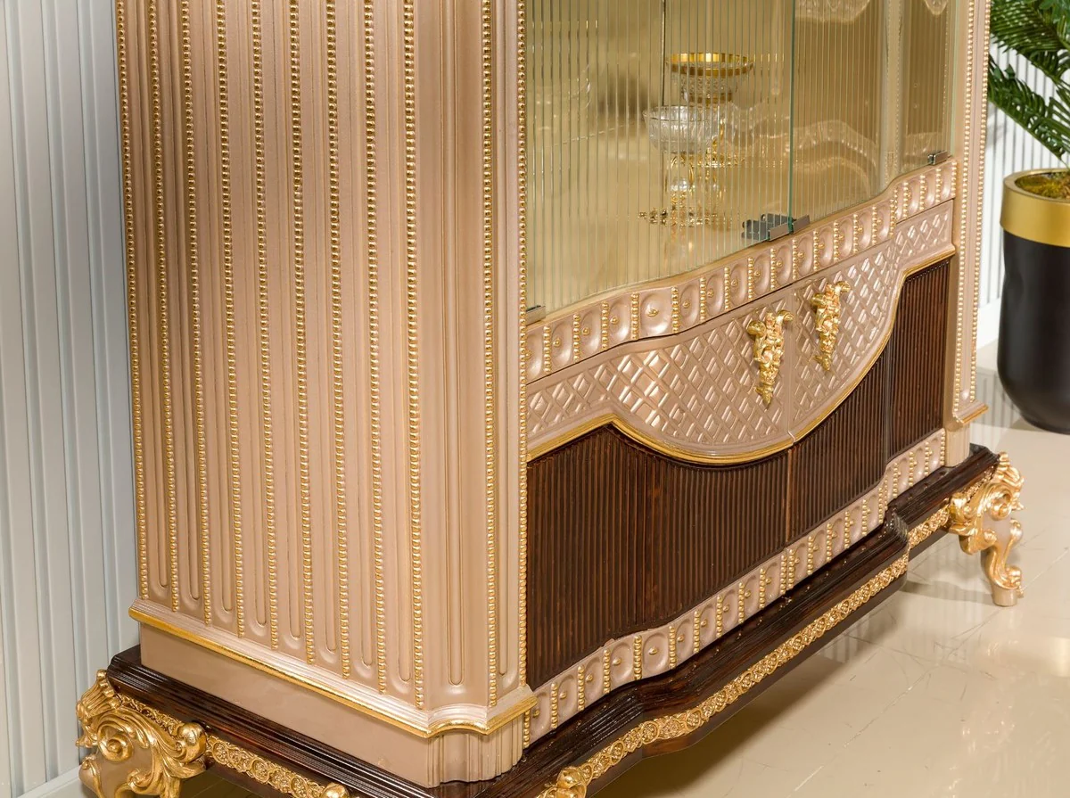 Casa Padrino vitrina barroco de lujo gris / marr¨®n oscuro / oro 135 x A. 187 cm - Muebles barrocos