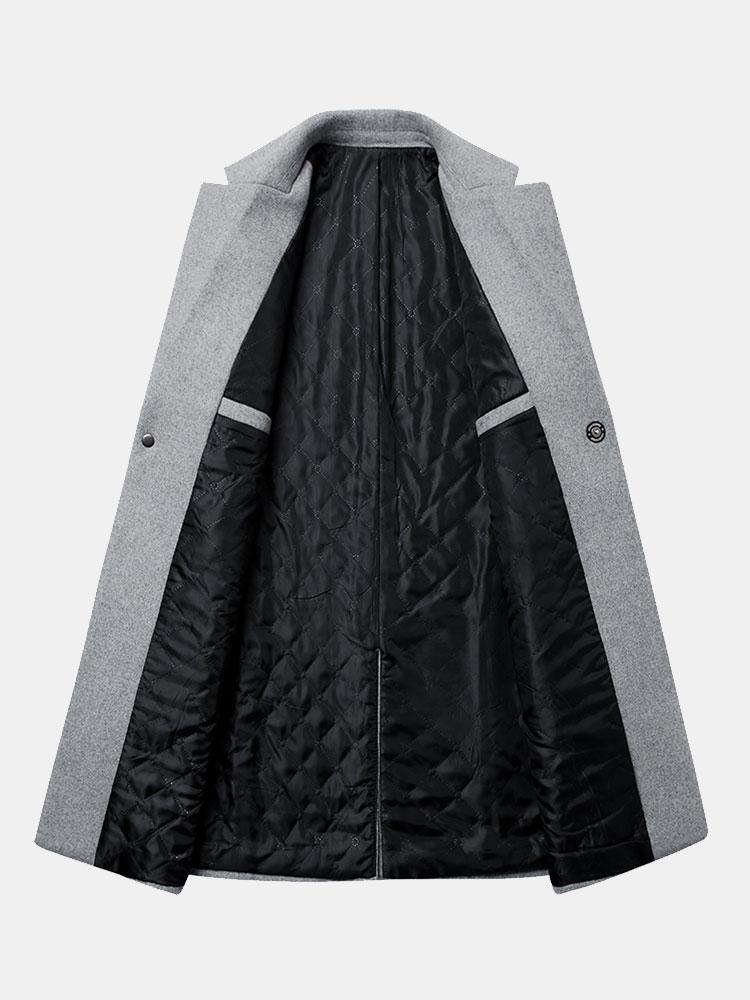 Single Breasted Notch Lapel Woolen Overcoat