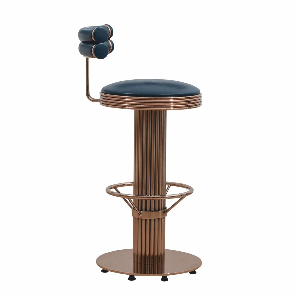 Casa Padrino silla de bar de lujo cobre / negro A. 96 cm