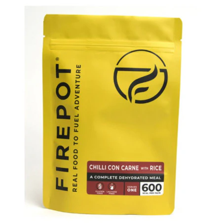 Ración Chile con carne y arroz Firepot - Comida deshidratada