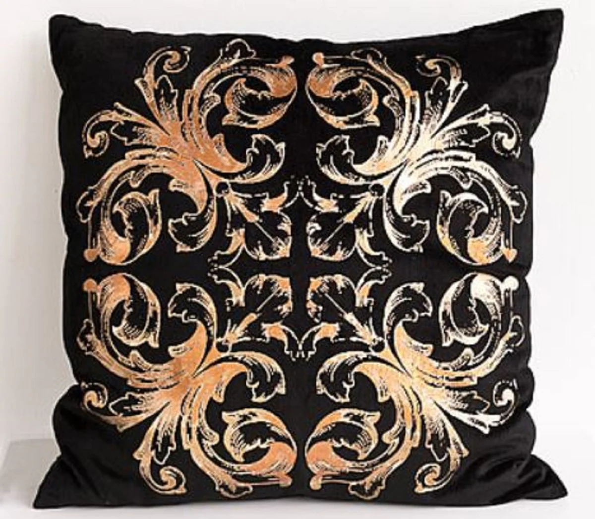 Casa Padrino almohada barroco de lujo negro / oro 50 x 50 cm - Accesorios Decorativos