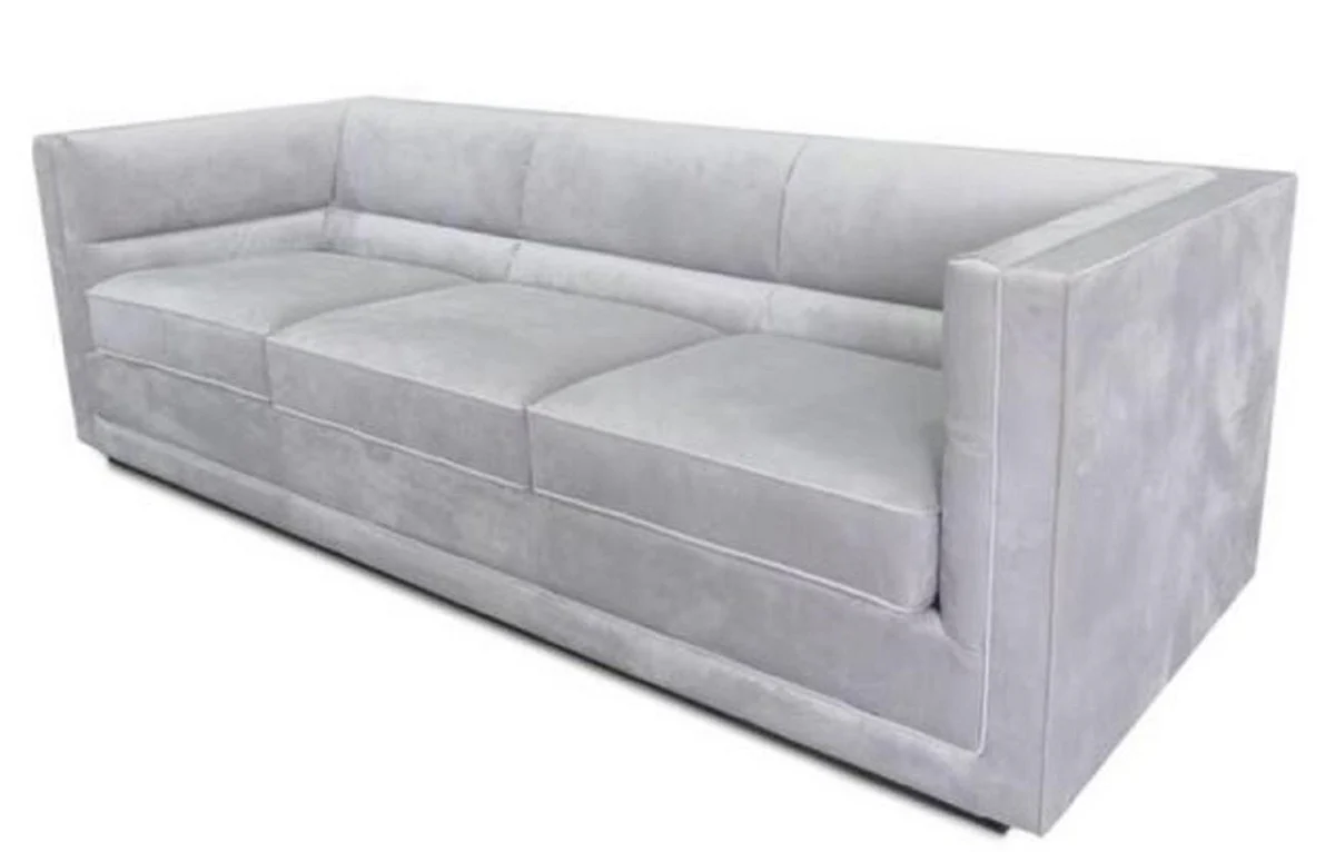 Casa Padrino sof¨¢ de lujo gris claro 231 x 86 x H. 74 cm - Sof¨¢ de Terciopelo de la Sala - Muebles de Sala
