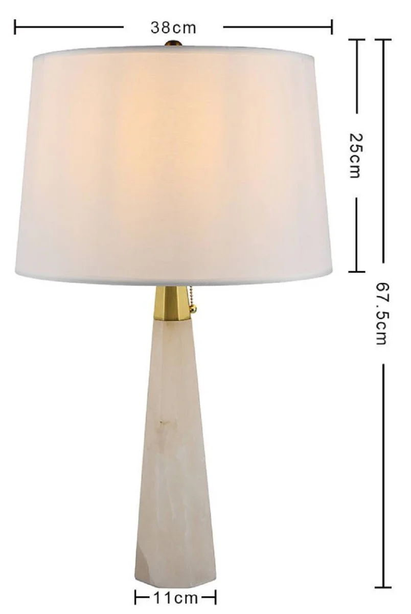 Casa Padrino l¨¢mpara de mesa de m¨¢rmol de lujo blanco / oro A. 67,5 cm