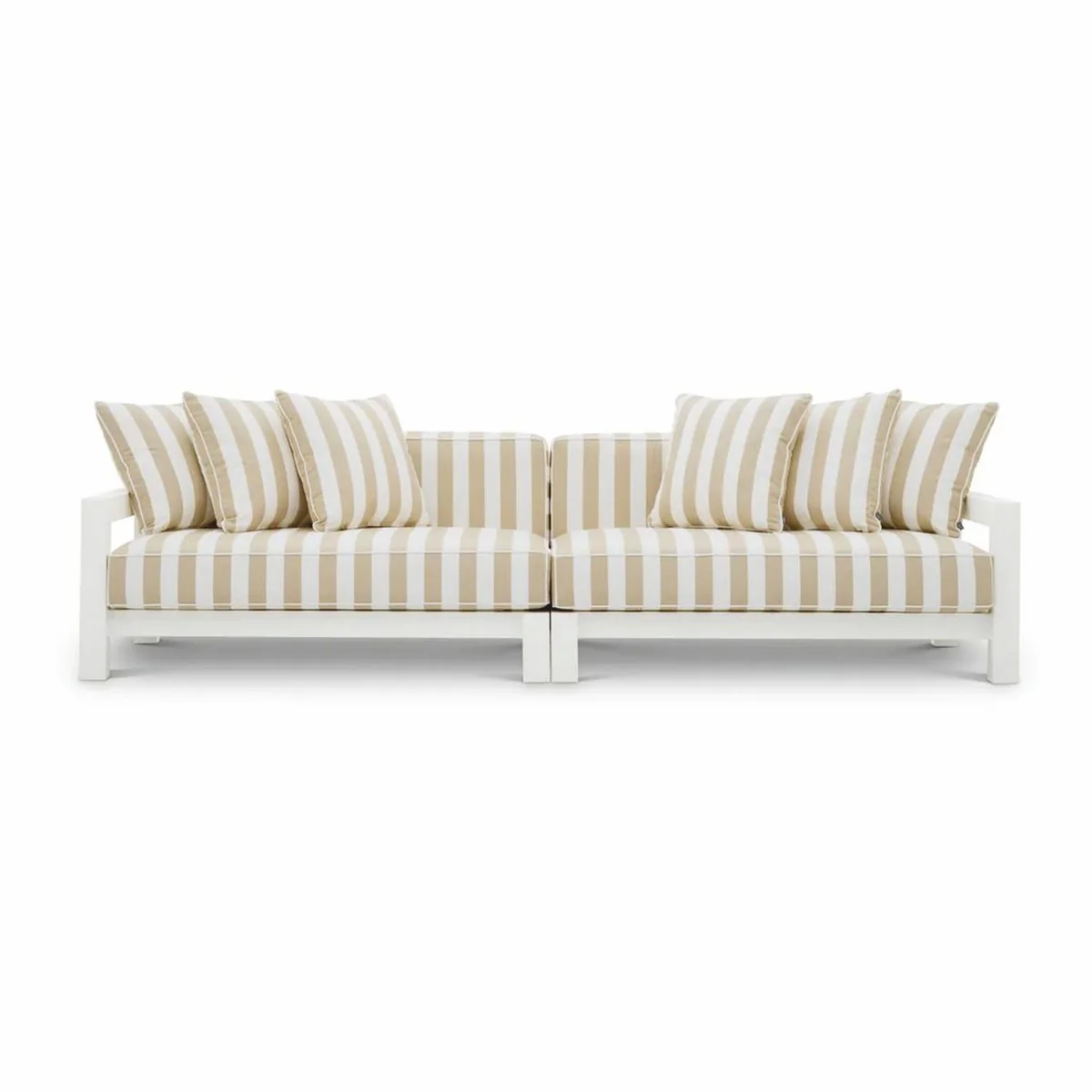 Casa Padrino sof¨¢ de exterior de jard¨ªn de lujo blanco mate / beige 273,5 cm - Muebles de jard¨ªn de lujo